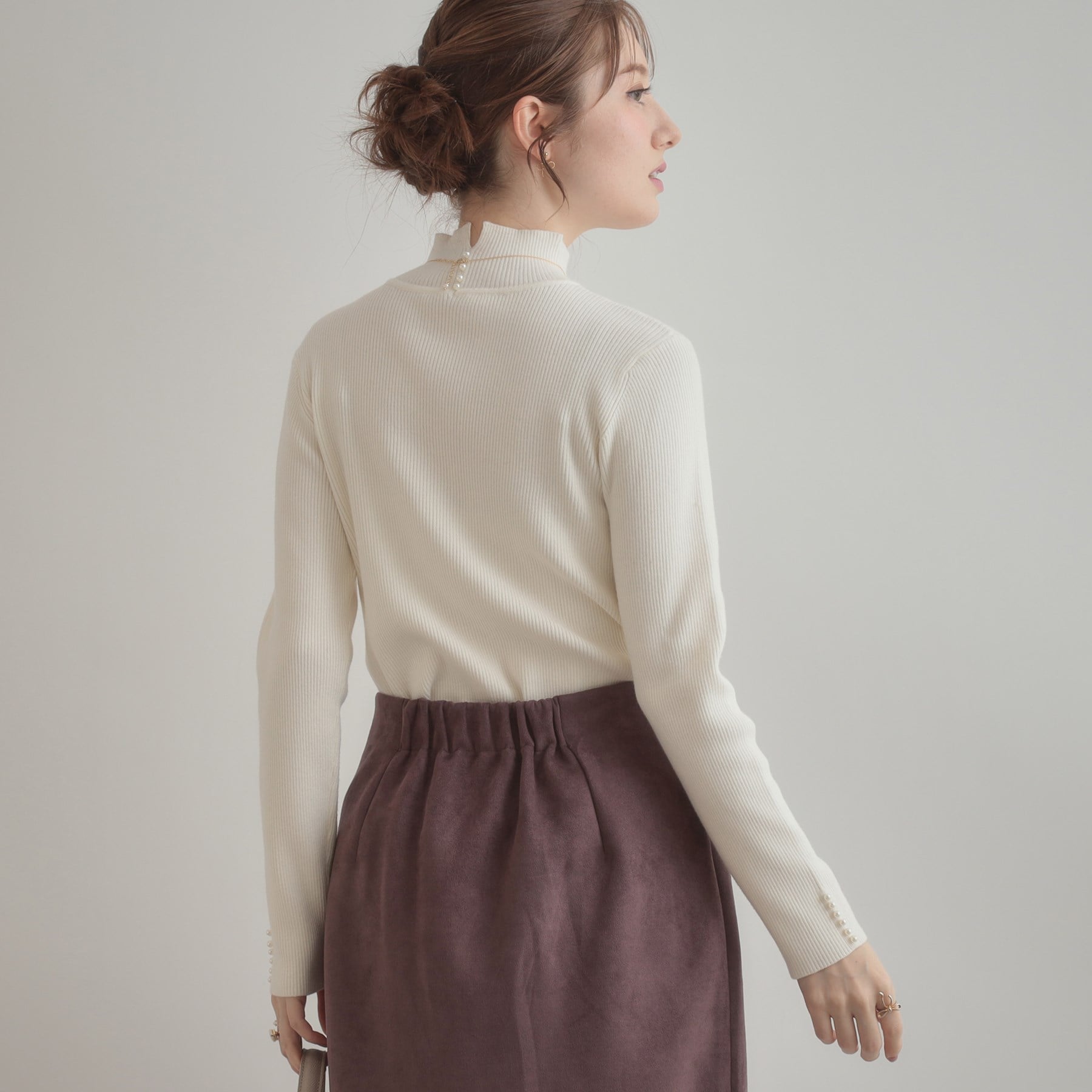 クチュール ブローチ Couture Brooch パール調リブニット （レッド(063)） レッド(063)