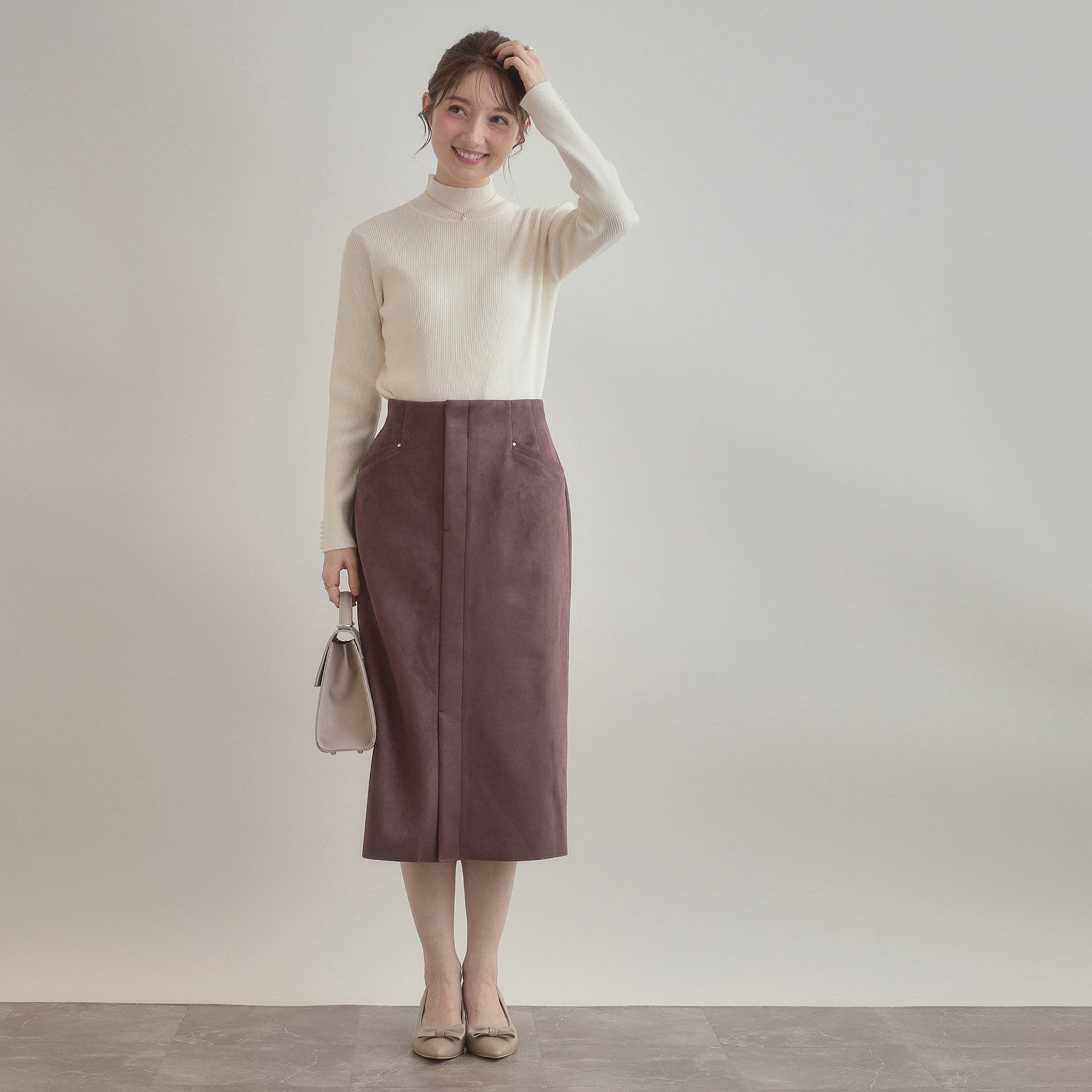 クチュール ブローチ Couture Brooch パール調リブニット （レッド(063)） レッド(063)