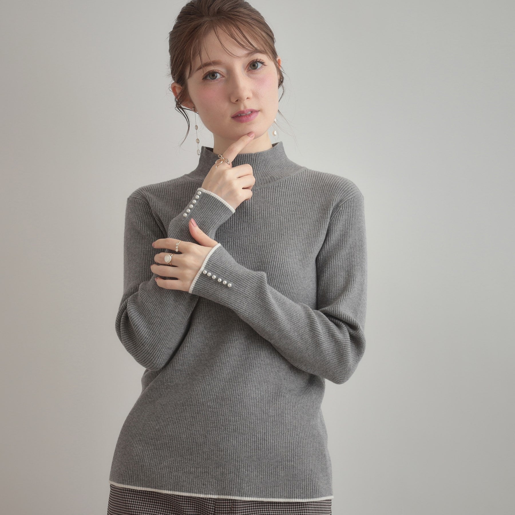 クチュール ブローチ Couture Brooch パール調リブニット （レッド(063)） レッド(063)