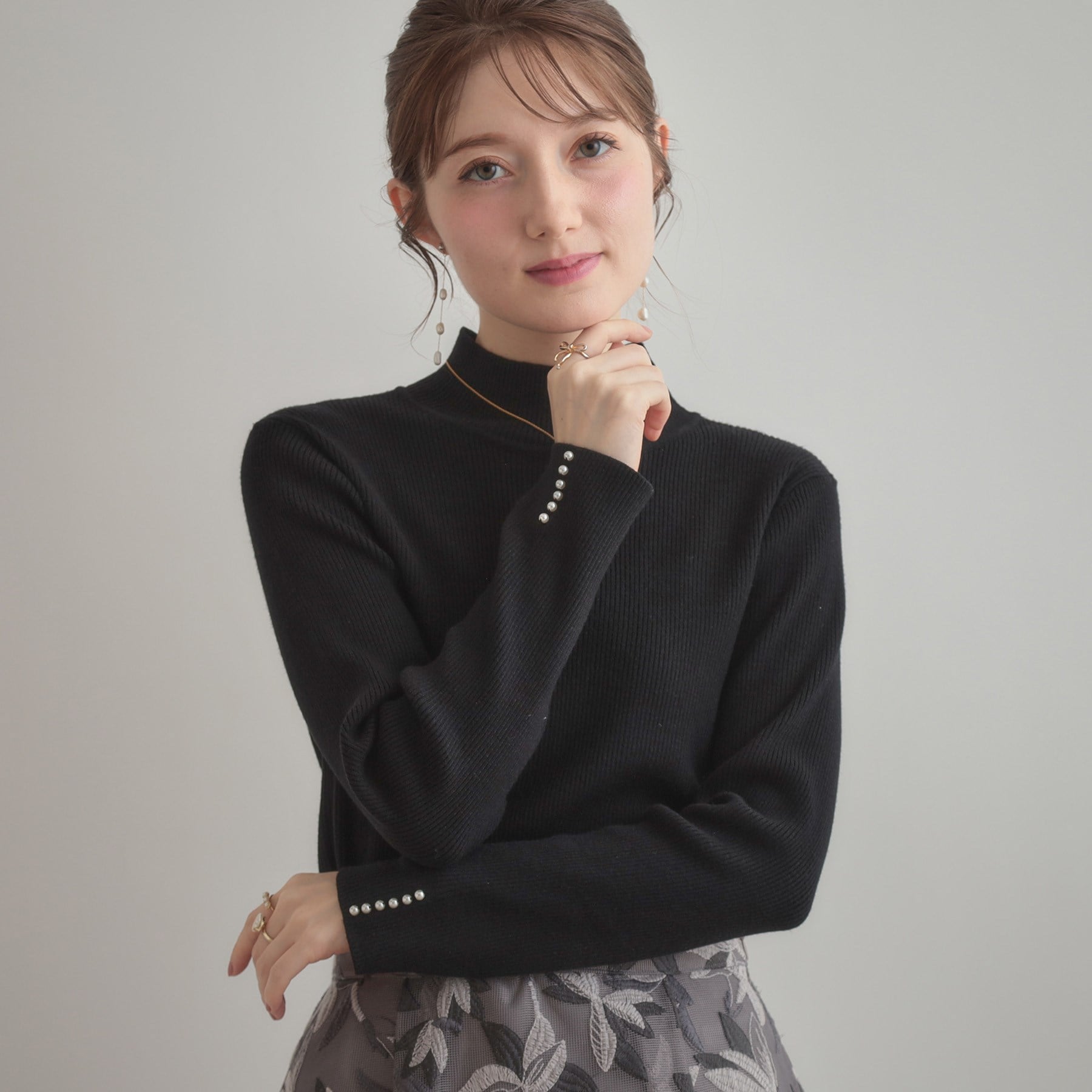 クチュール ブローチ Couture Brooch パール調リブニット （レッド(063)） レッド(063)