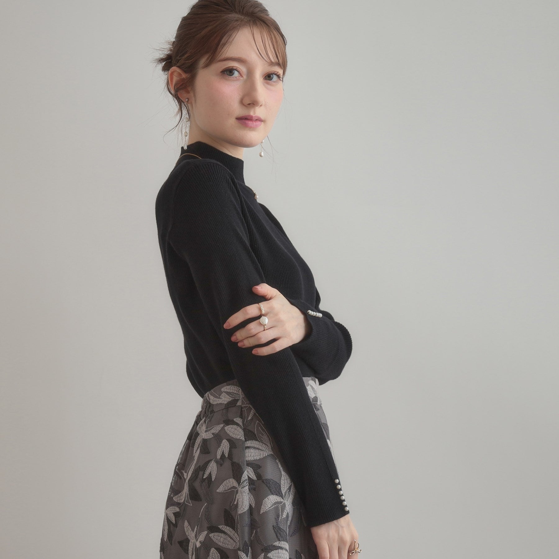 クチュール ブローチ Couture Brooch パール調リブニット （レッド(063)） レッド(063)