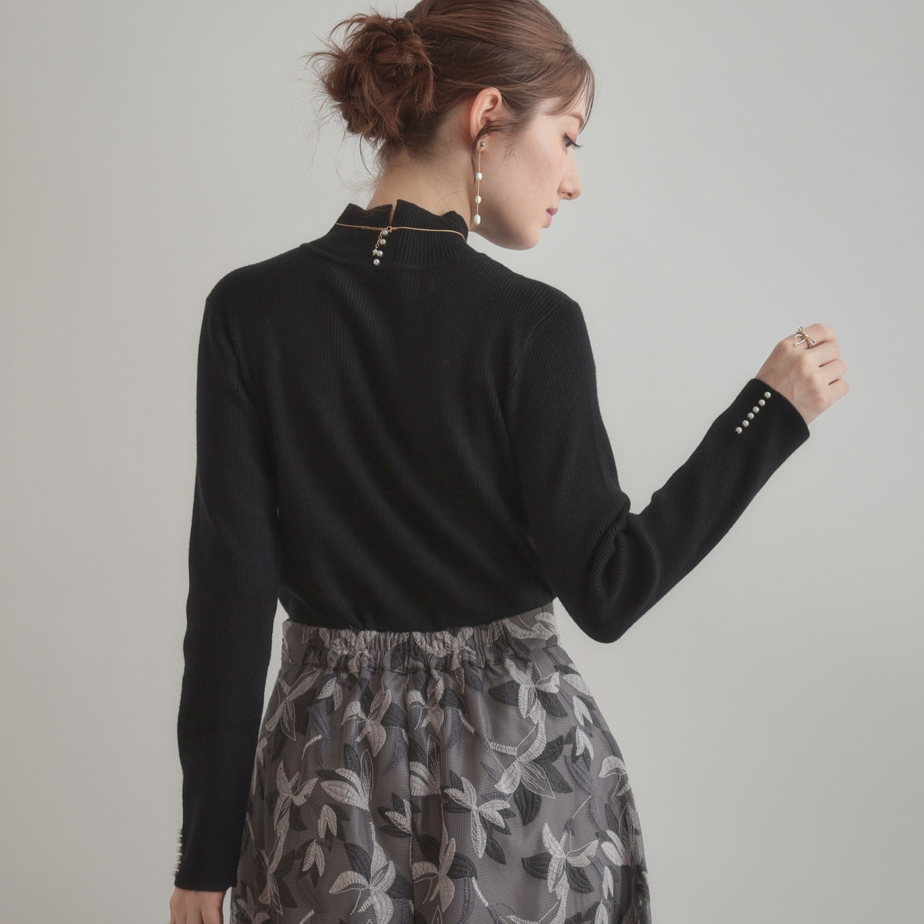 クチュール ブローチ Couture Brooch パール調リブニット （レッド(063)） レッド(063)