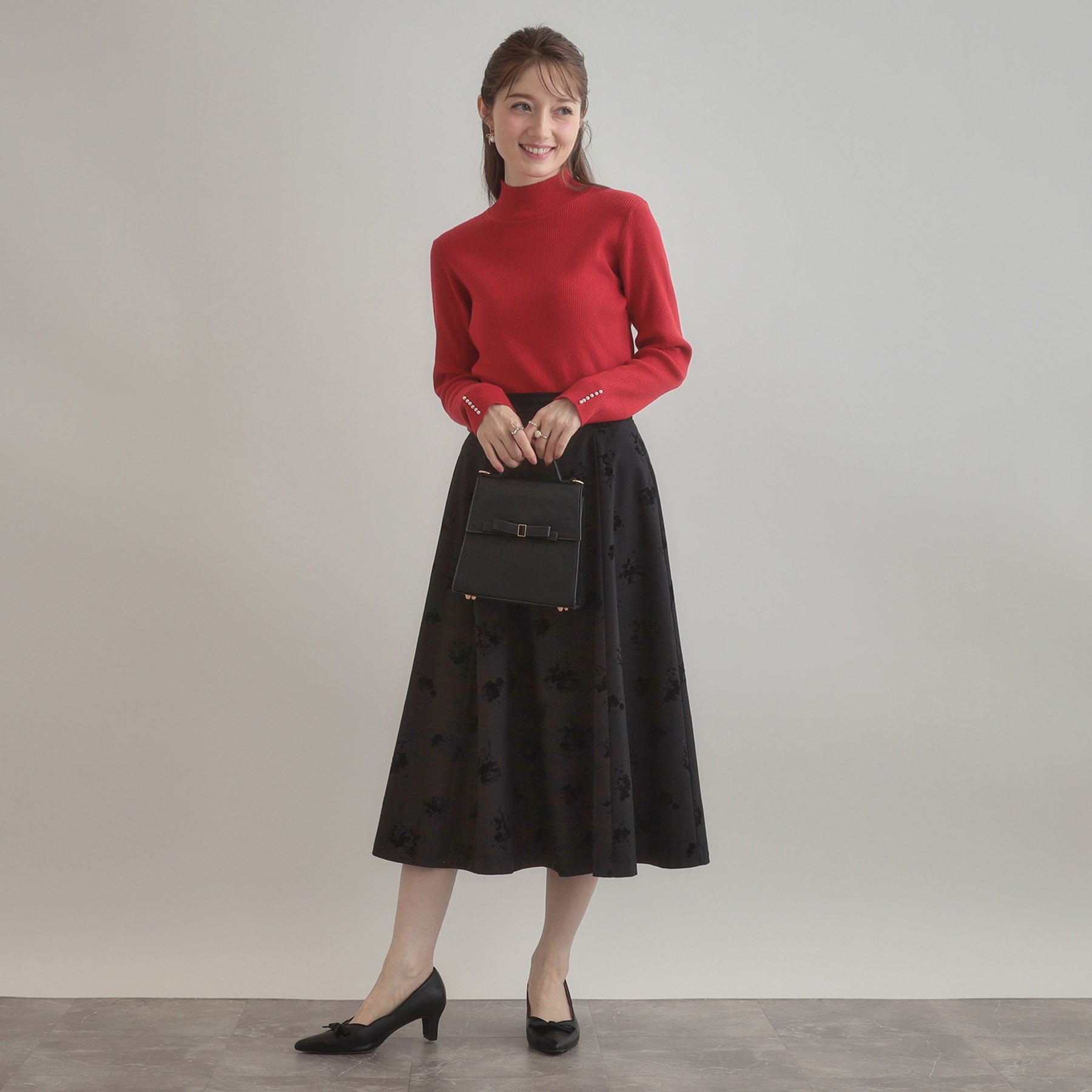 クチュール ブローチ Couture Brooch パール調リブニット （レッド(063)） レッド(063)