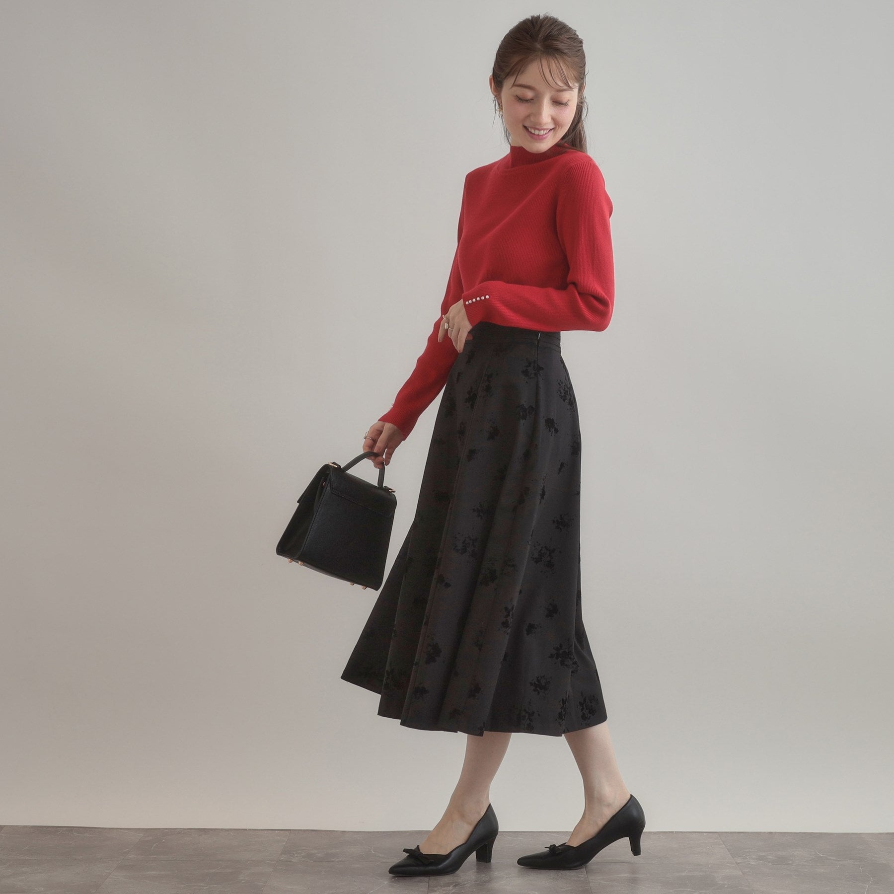 クチュール ブローチ Couture Brooch パール調リブニット （レッド(063)） レッド(063)