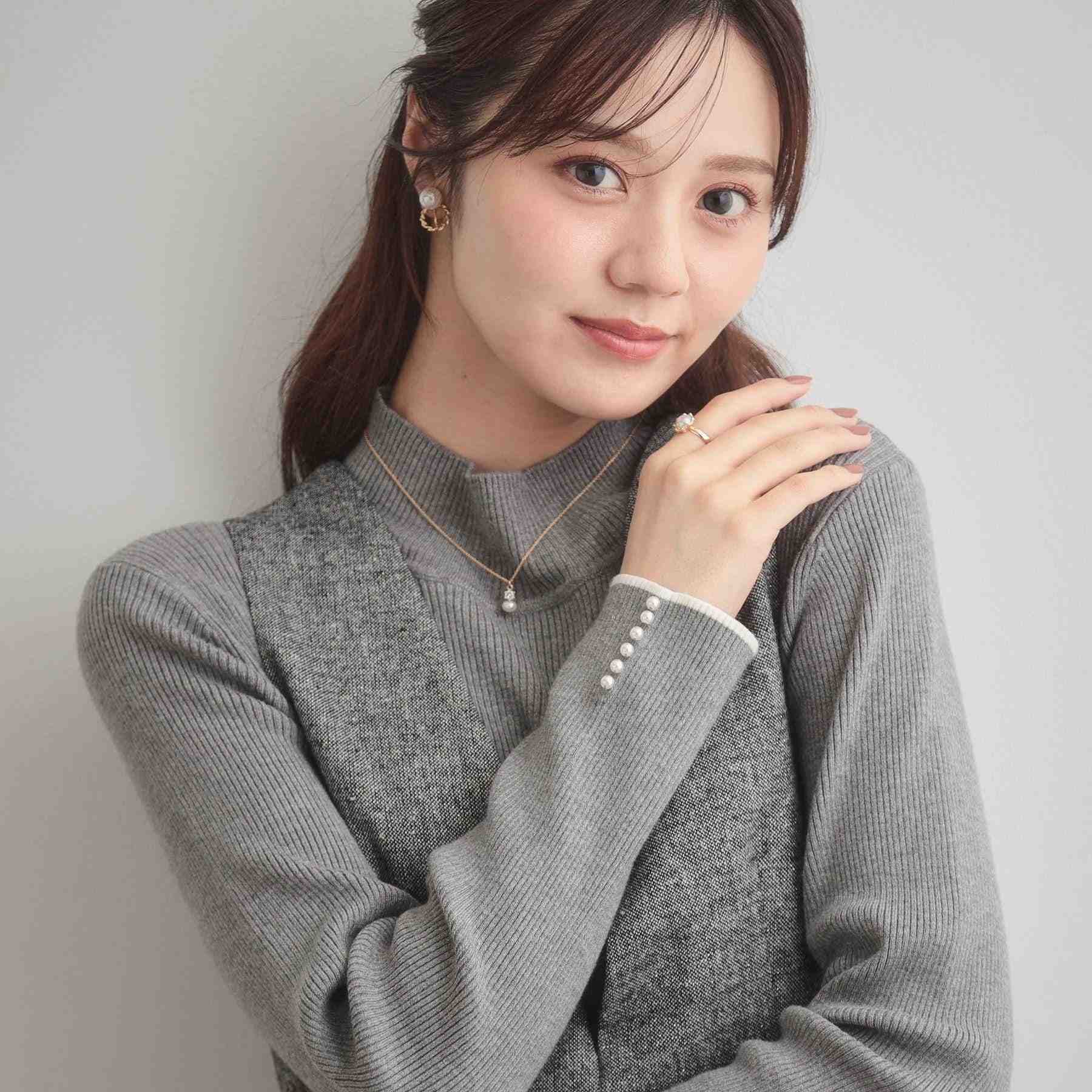 クチュール ブローチ Couture Brooch パール調リブニット （グレー(012)） グレー(012)