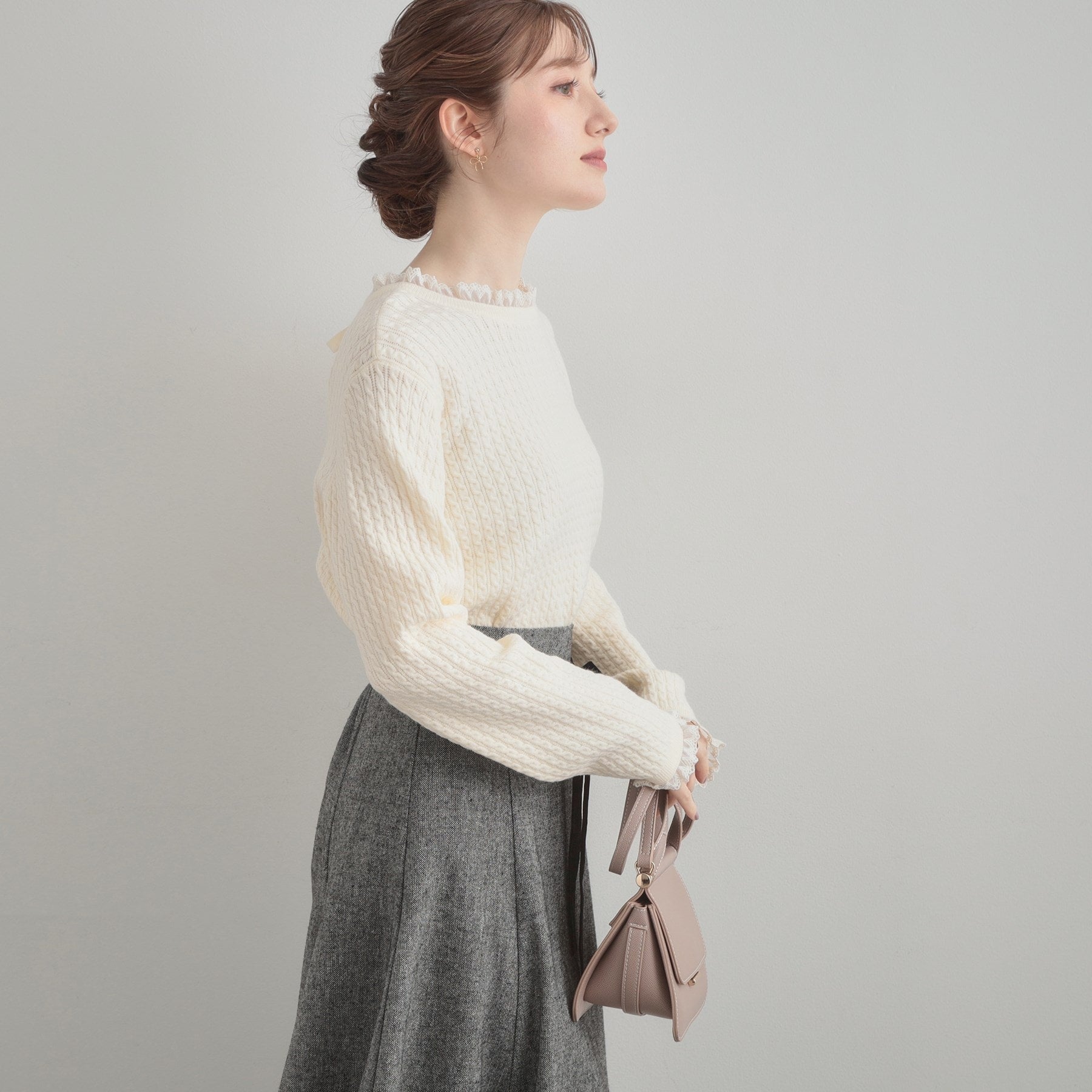 クチュール ブローチ Couture Brooch ケーブルレース バックリボンニット （ミントグリーン(021)） ミントグリーン(021)