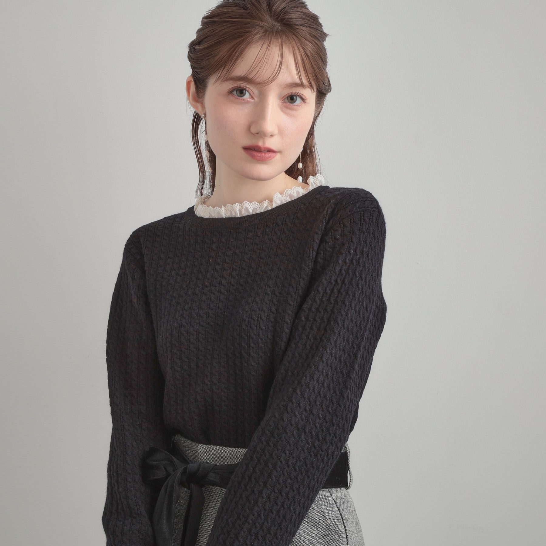 クチュール ブローチ Couture Brooch ケーブルレース バックリボンニット （ミントグリーン(021)） ミントグリーン(021)