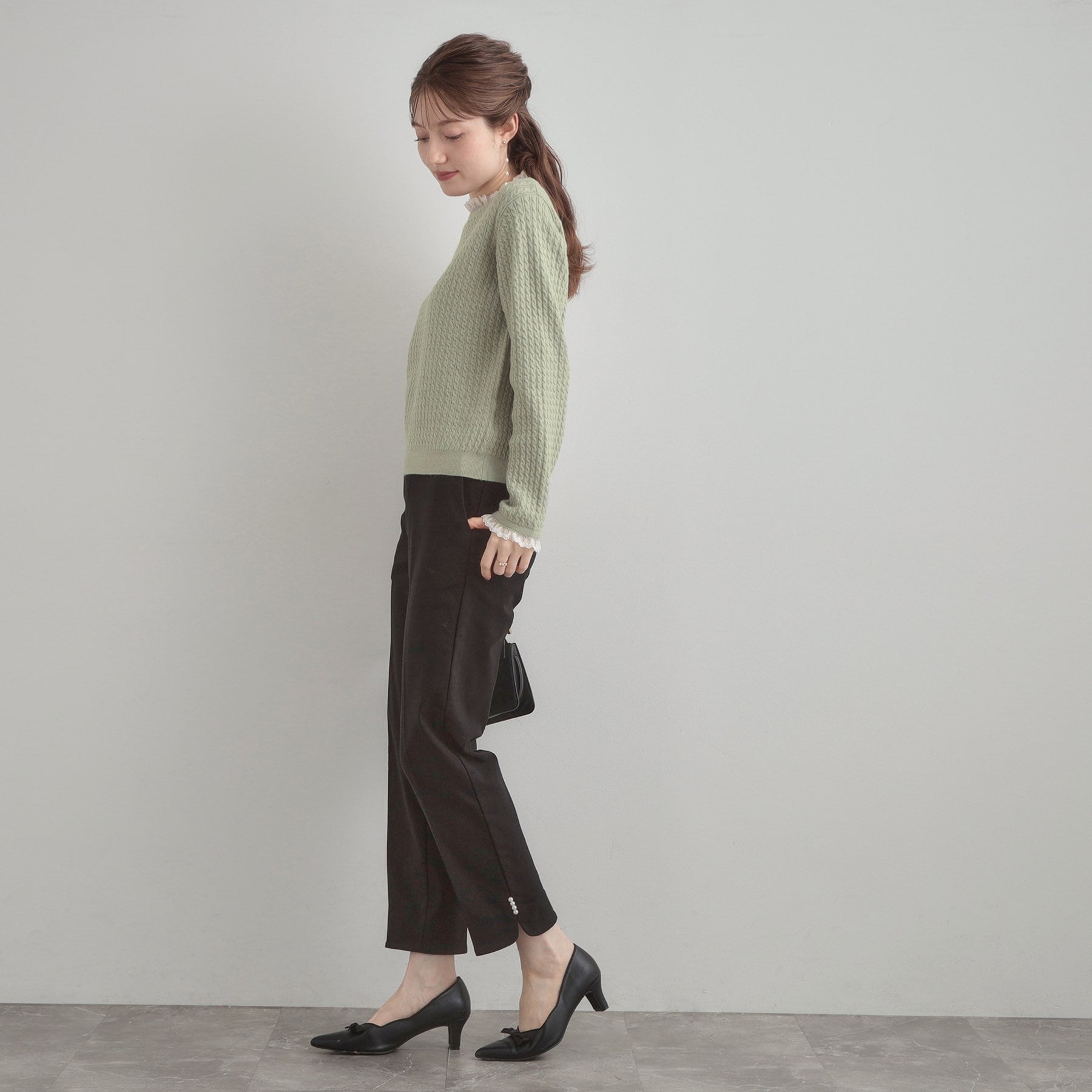 クチュール ブローチ Couture Brooch ケーブルレース バックリボンニット （ミントグリーン(021)） ミントグリーン(021)