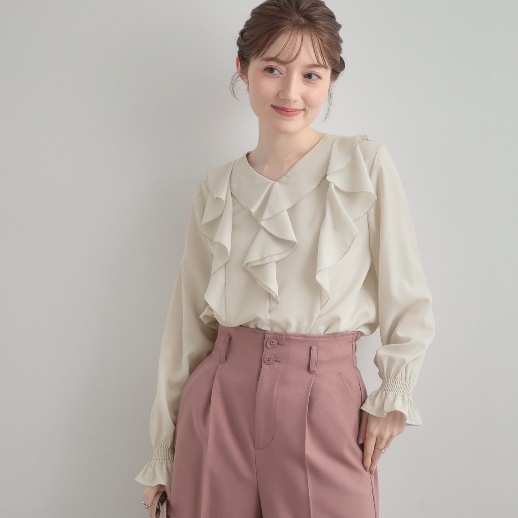 クチュール ブローチ Couture Brooch ラッフルフリルブラウス （ライトグレー(011)） ライトグレー(011)