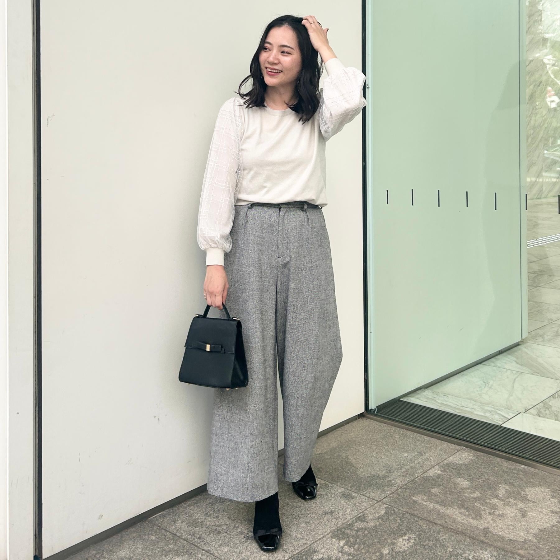 クチュール ブローチ Couture Brooch 袖チェックチュールドッキングニット （ピンクベージュ(053)） ピンクベージュ(053)