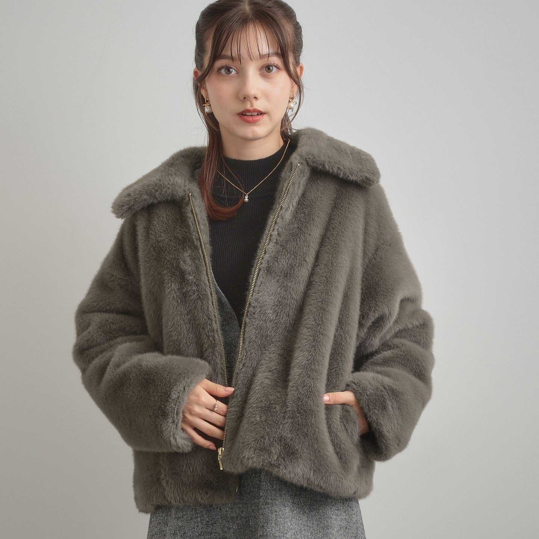 クチュール ブローチ Couture Brooch ミンクフェイクファーアウター （モカブラウン(042)） モカブラウン(042)