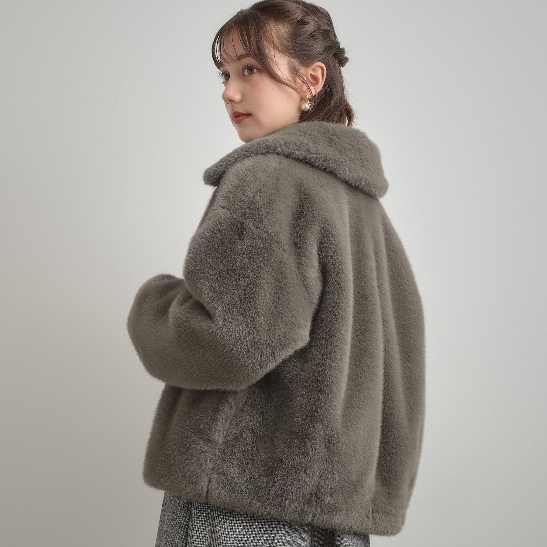 クチュール ブローチ Couture Brooch ミンクフェイクファーアウター （モカブラウン(042)） モカブラウン(042)