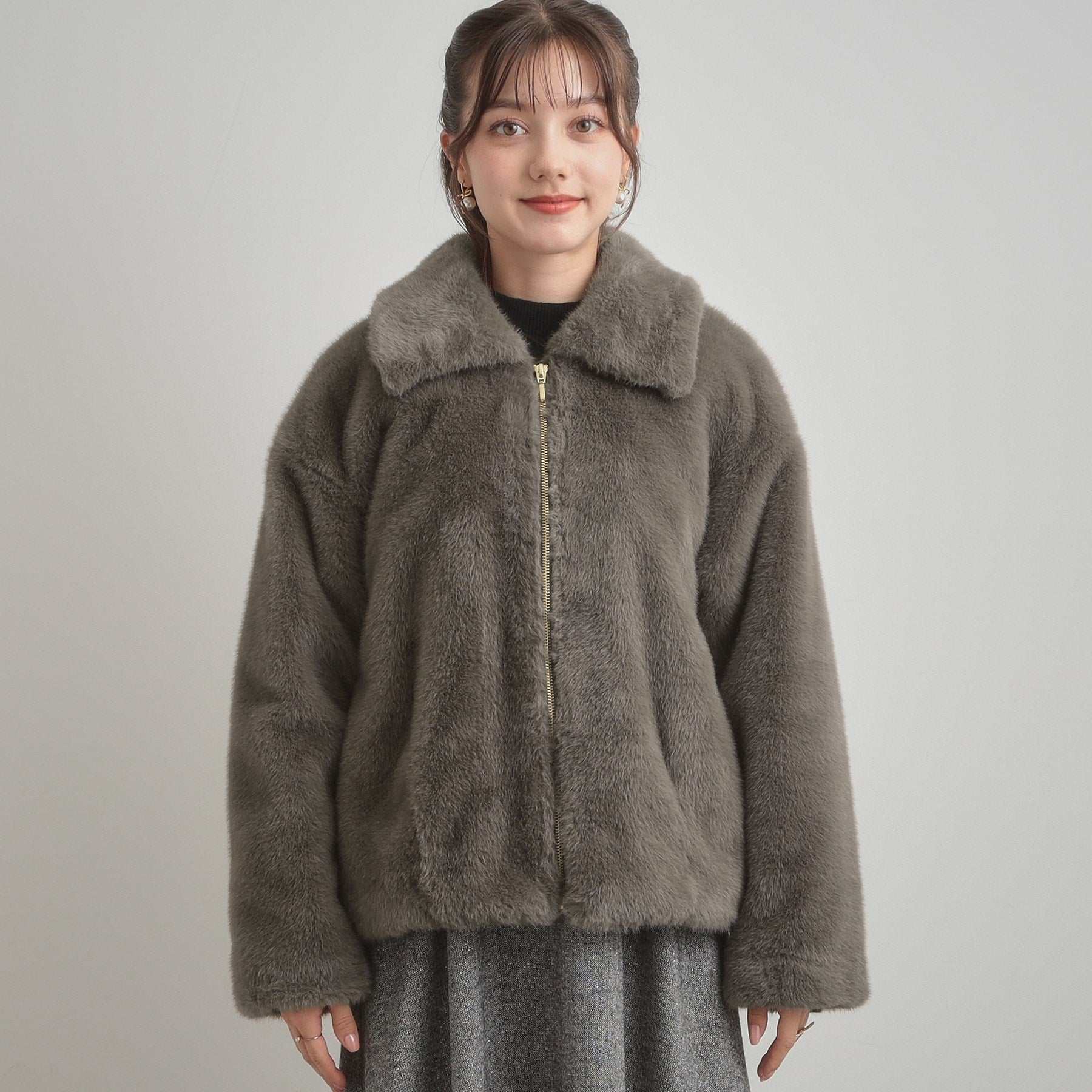 クチュール ブローチ Couture Brooch ミンクフェイクファーアウター （モカブラウン(042)） モカブラウン(042)