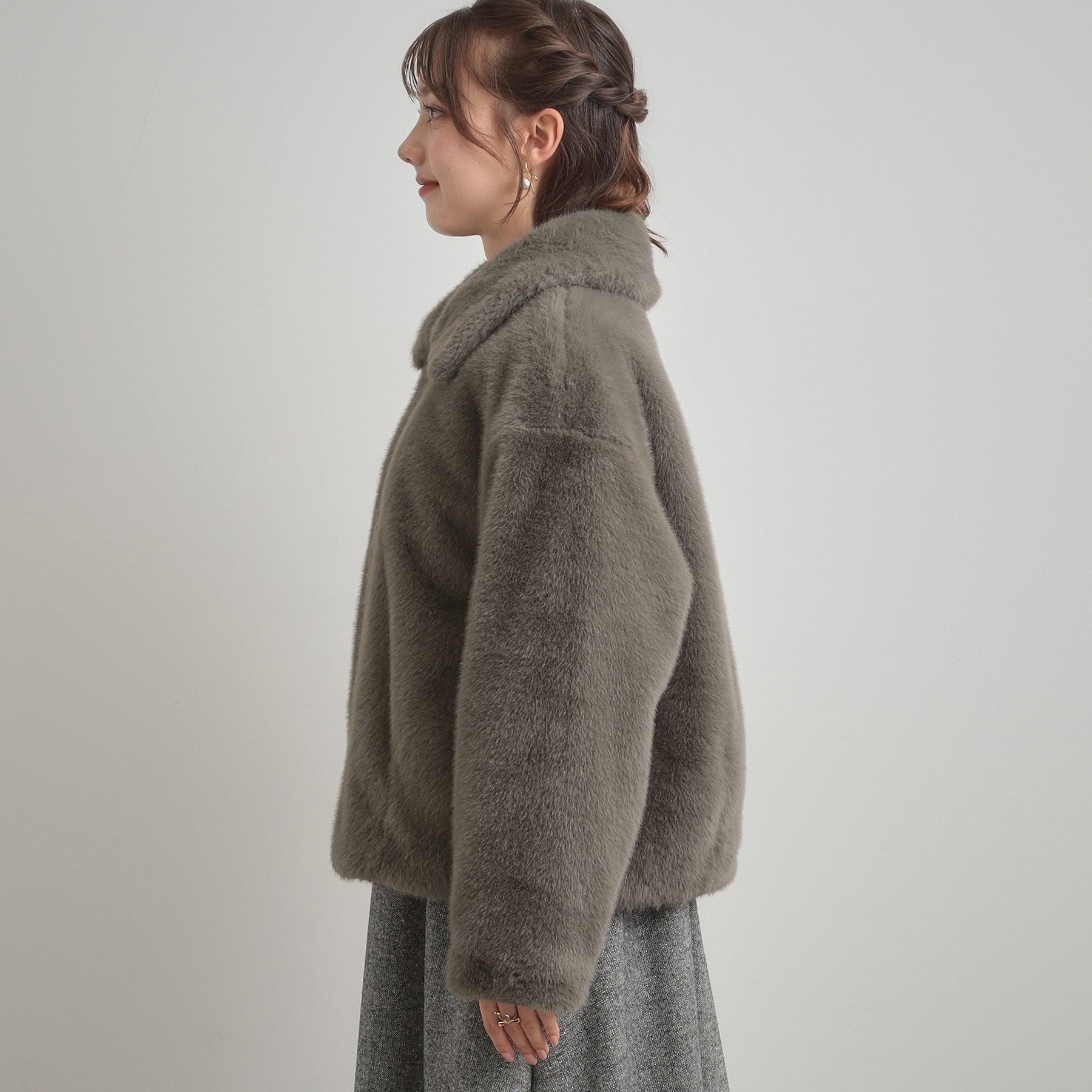 クチュール ブローチ Couture Brooch ミンクフェイクファーアウター （モカブラウン(042)） モカブラウン(042)