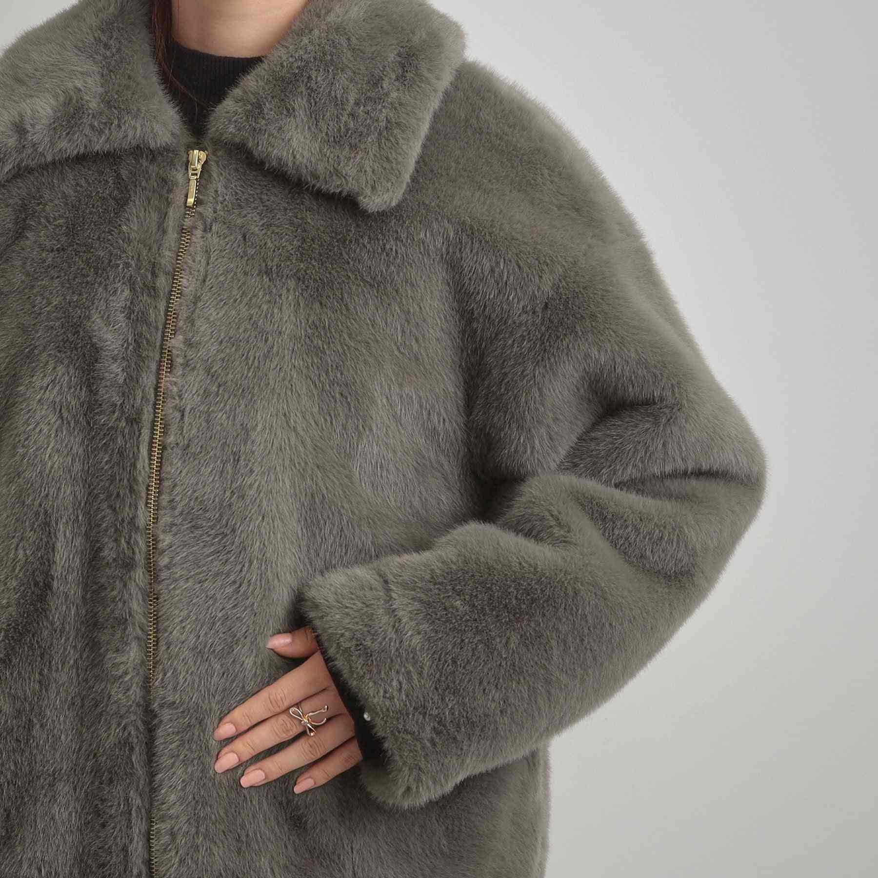 クチュール ブローチ Couture Brooch ミンクフェイクファーアウター （モカブラウン(042)） モカブラウン(042)