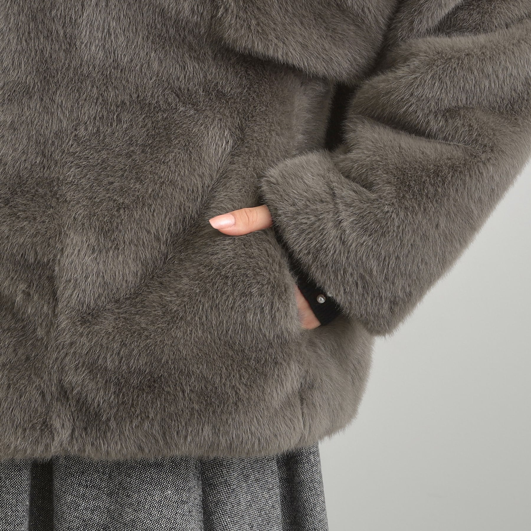 クチュール ブローチ Couture Brooch ミンクフェイクファーアウター （モカブラウン(042)） モカブラウン(042)