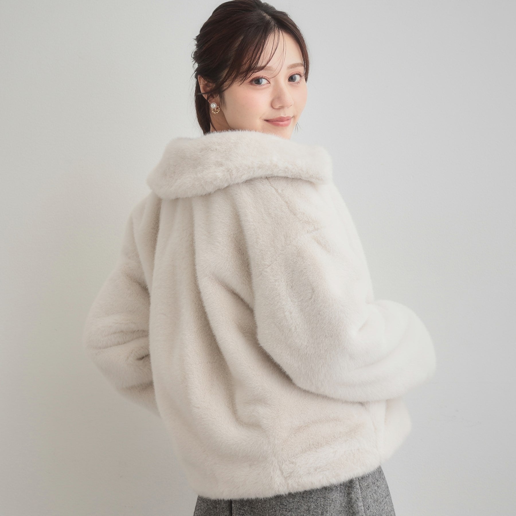 クチュール ブローチ Couture Brooch ミンクフェイクファーアウター （モカブラウン(042)） モカブラウン(042)