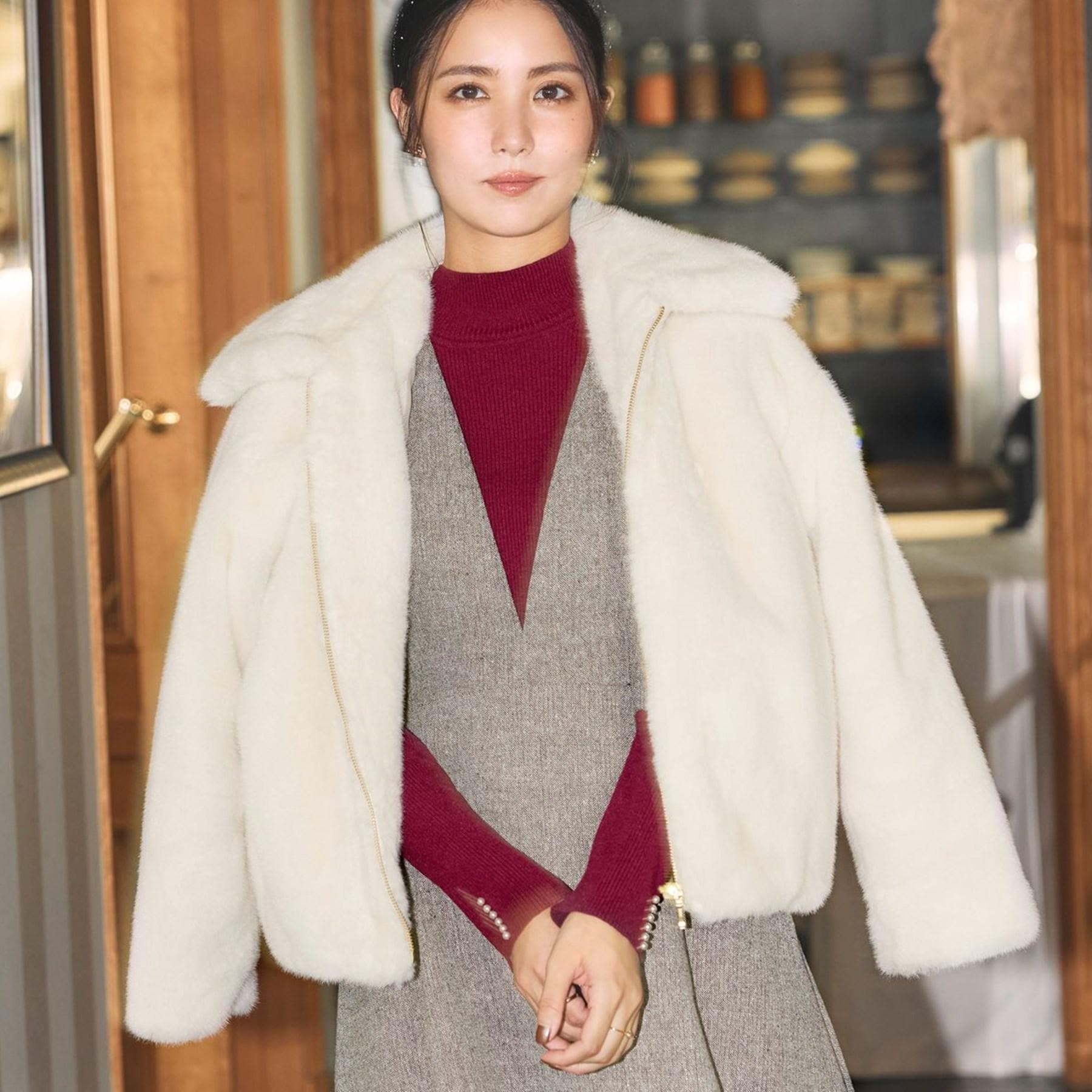 クチュール ブローチ Couture Brooch ミンクフェイクファーアウター （アイボリー(004)） アイボリー(004)