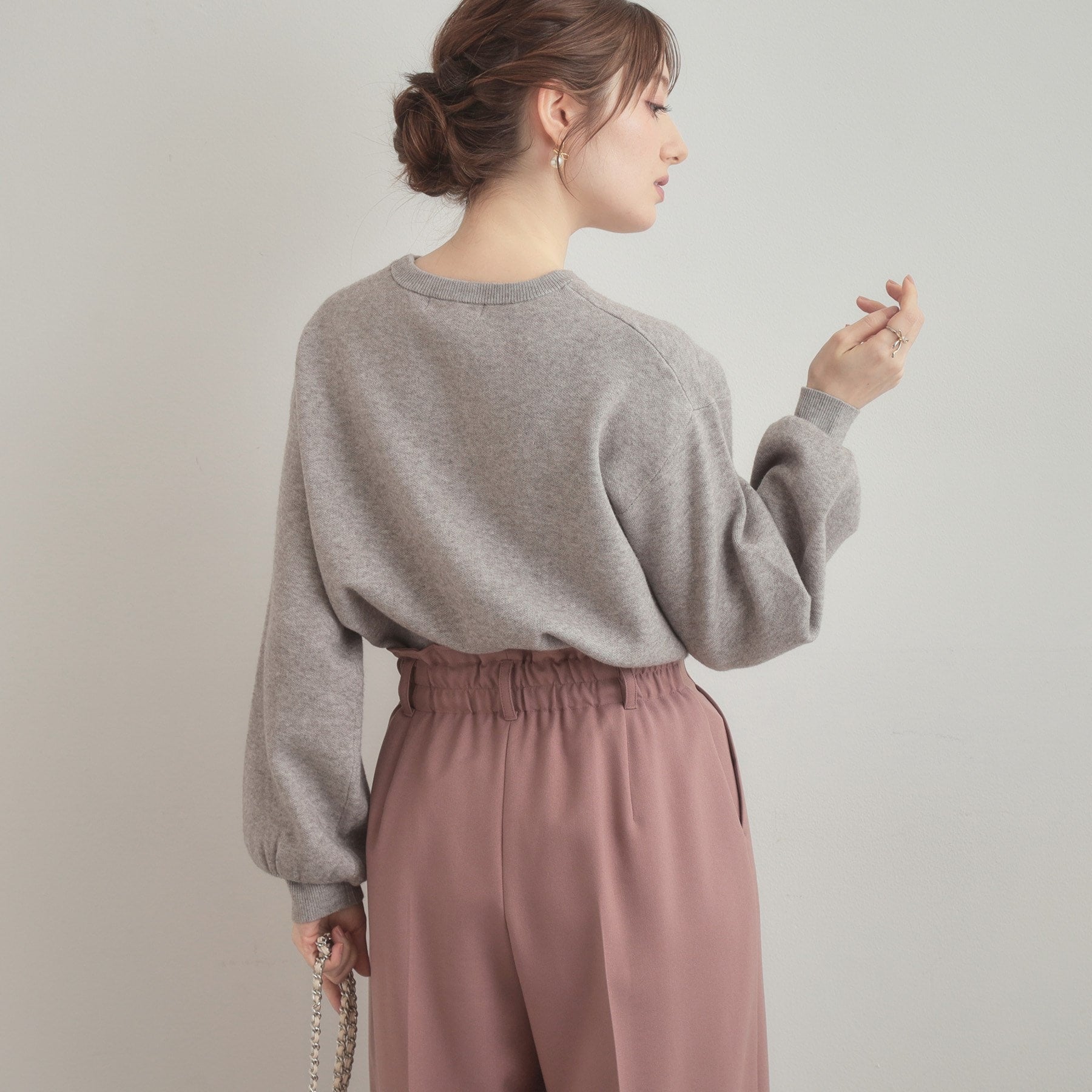 クチュール ブローチ Couture Brooch リボンジャガードニットトップス （オフホワイト(103)） オフホワイト(103)