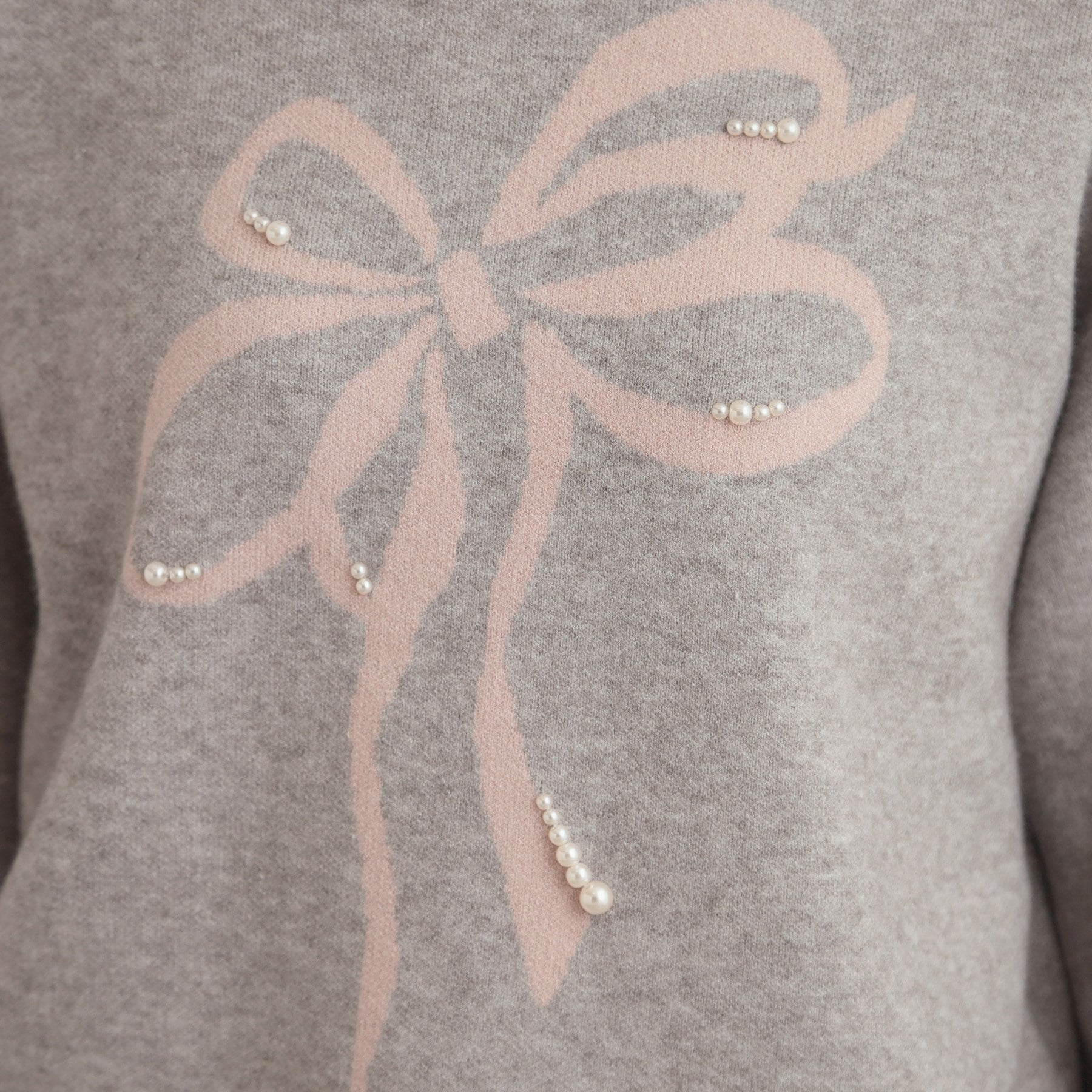 クチュール ブローチ Couture Brooch リボンジャガードニットトップス （オフホワイト(103)） オフホワイト(103)