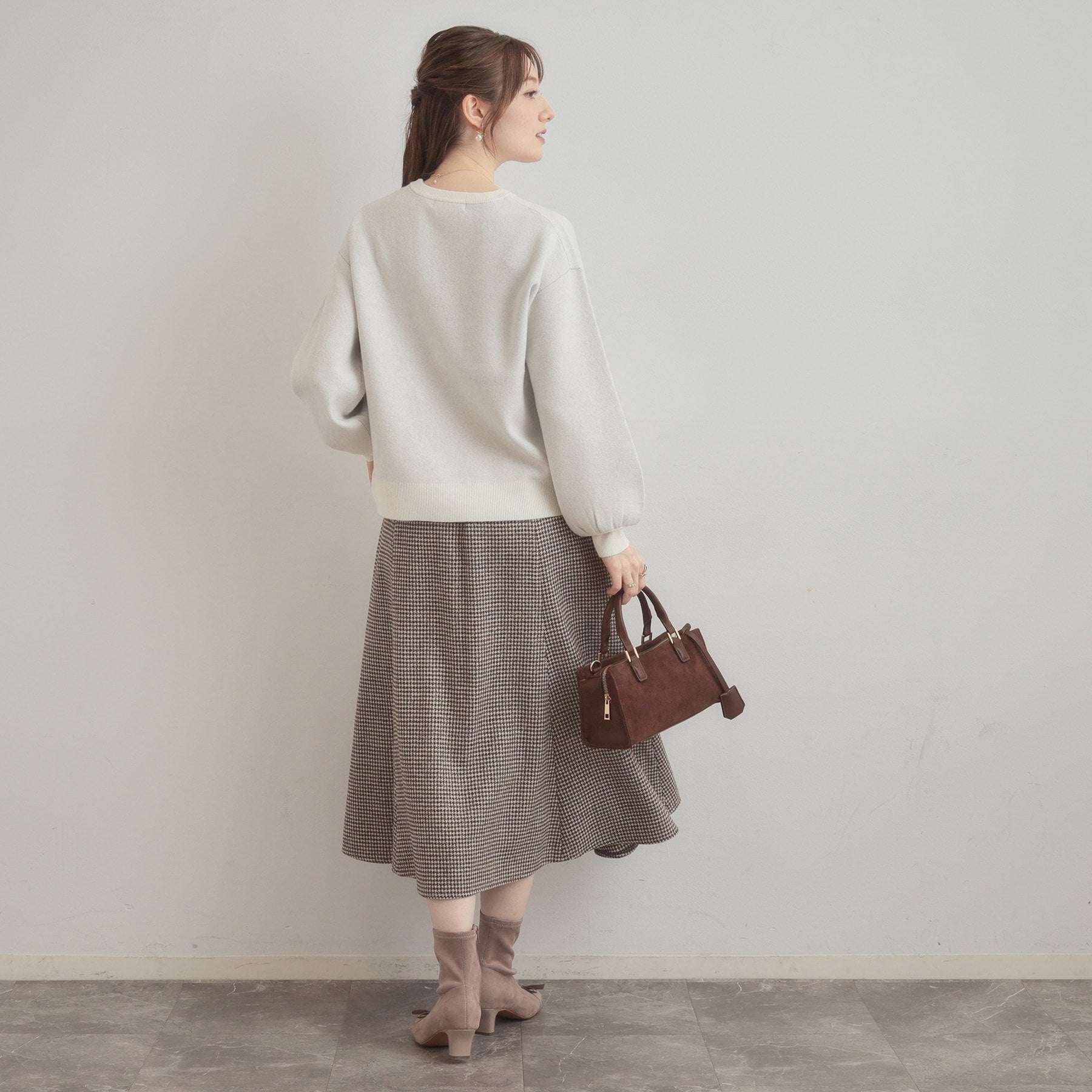 クチュール ブローチ Couture Brooch リボンジャガードニットトップス （オフホワイト(103)） オフホワイト(103)