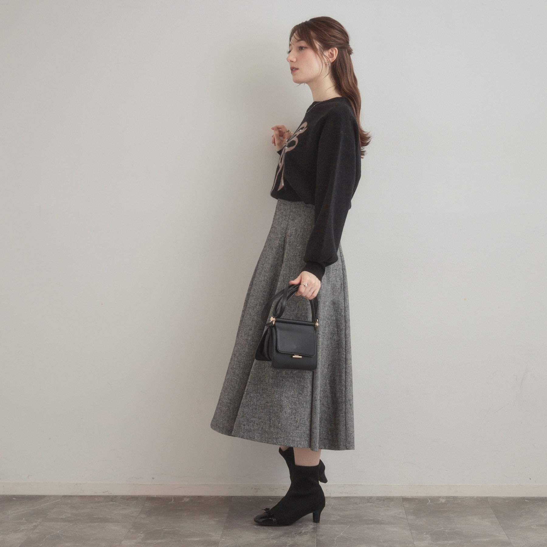 クチュール ブローチ Couture Brooch リボンジャガードニットトップス （オフホワイト(103)） オフホワイト(103)