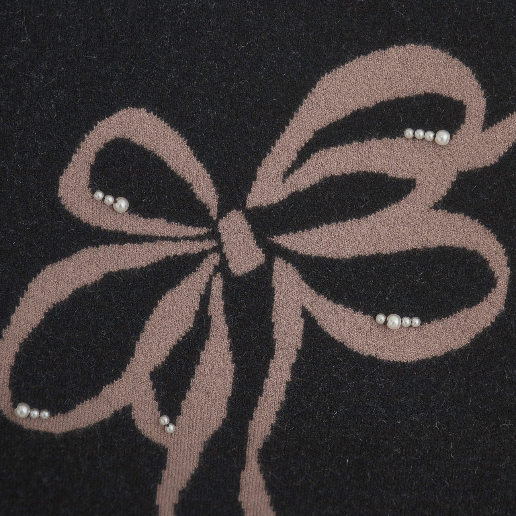 クチュール ブローチ Couture Brooch リボンジャガードニットトップス （オフホワイト(103)） オフホワイト(103)