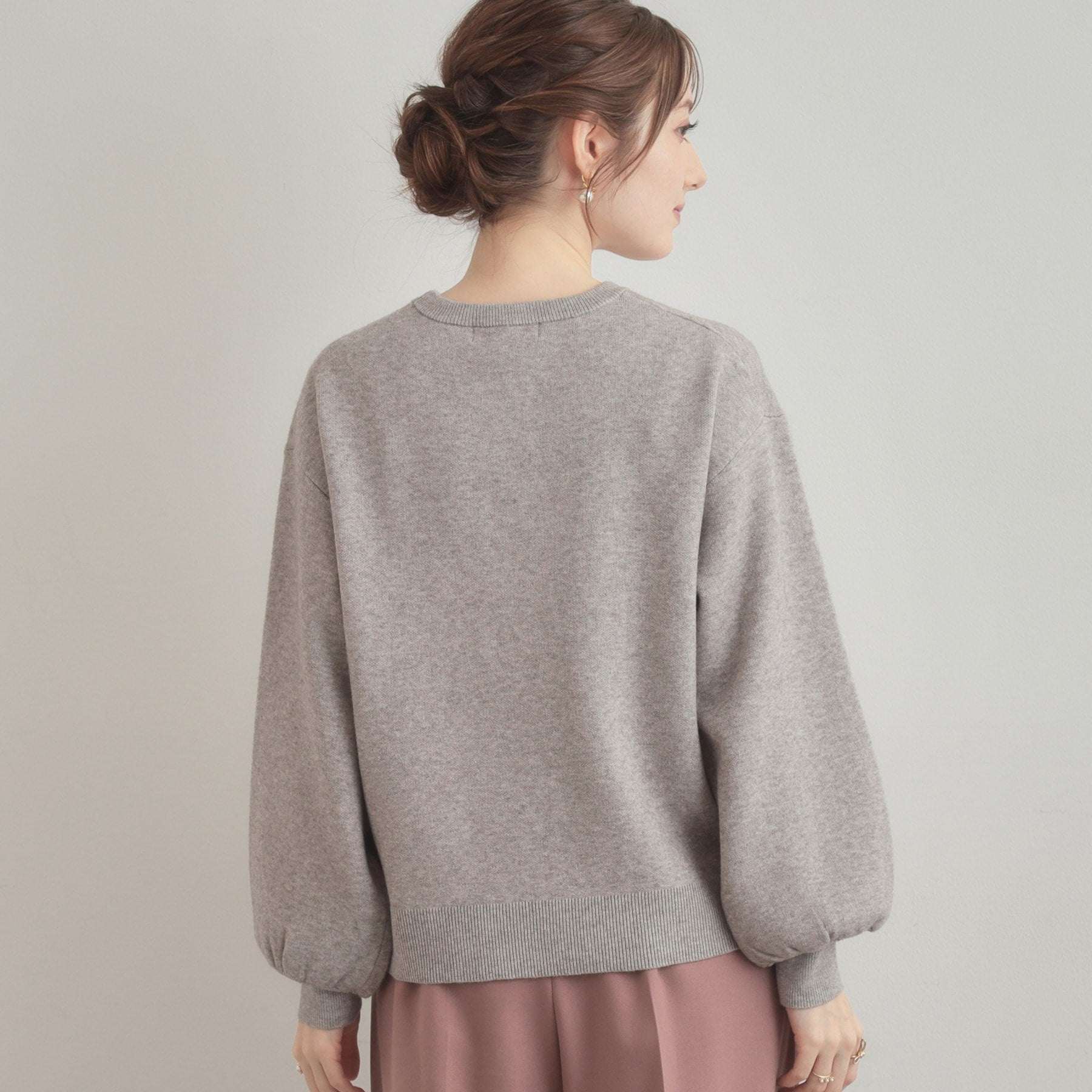 クチュール ブローチ Couture Brooch リボンジャガードニットトップス （オフホワイト(103)） オフホワイト(103)