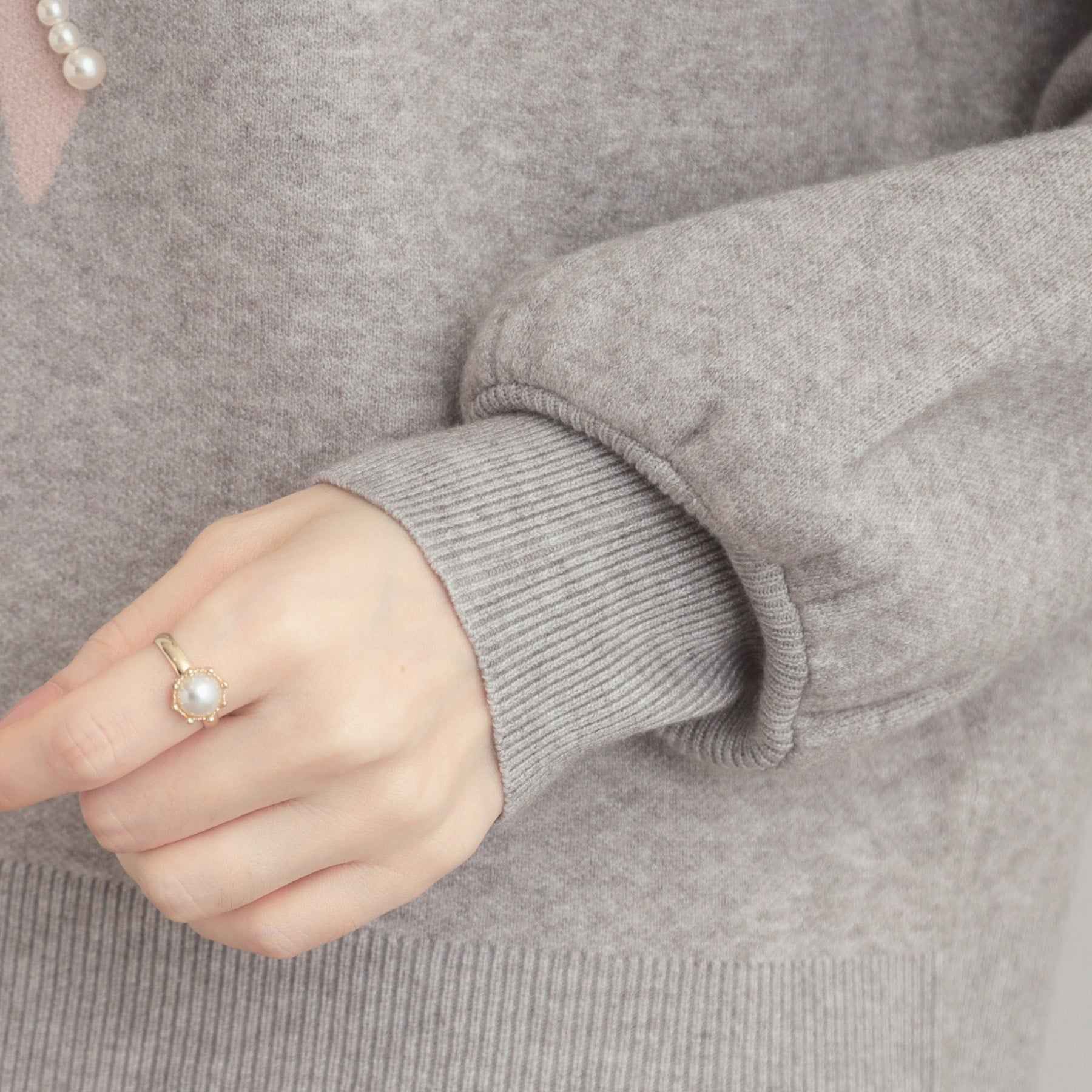 クチュール ブローチ Couture Brooch リボンジャガードニットトップス （オフホワイト(103)） オフホワイト(103)