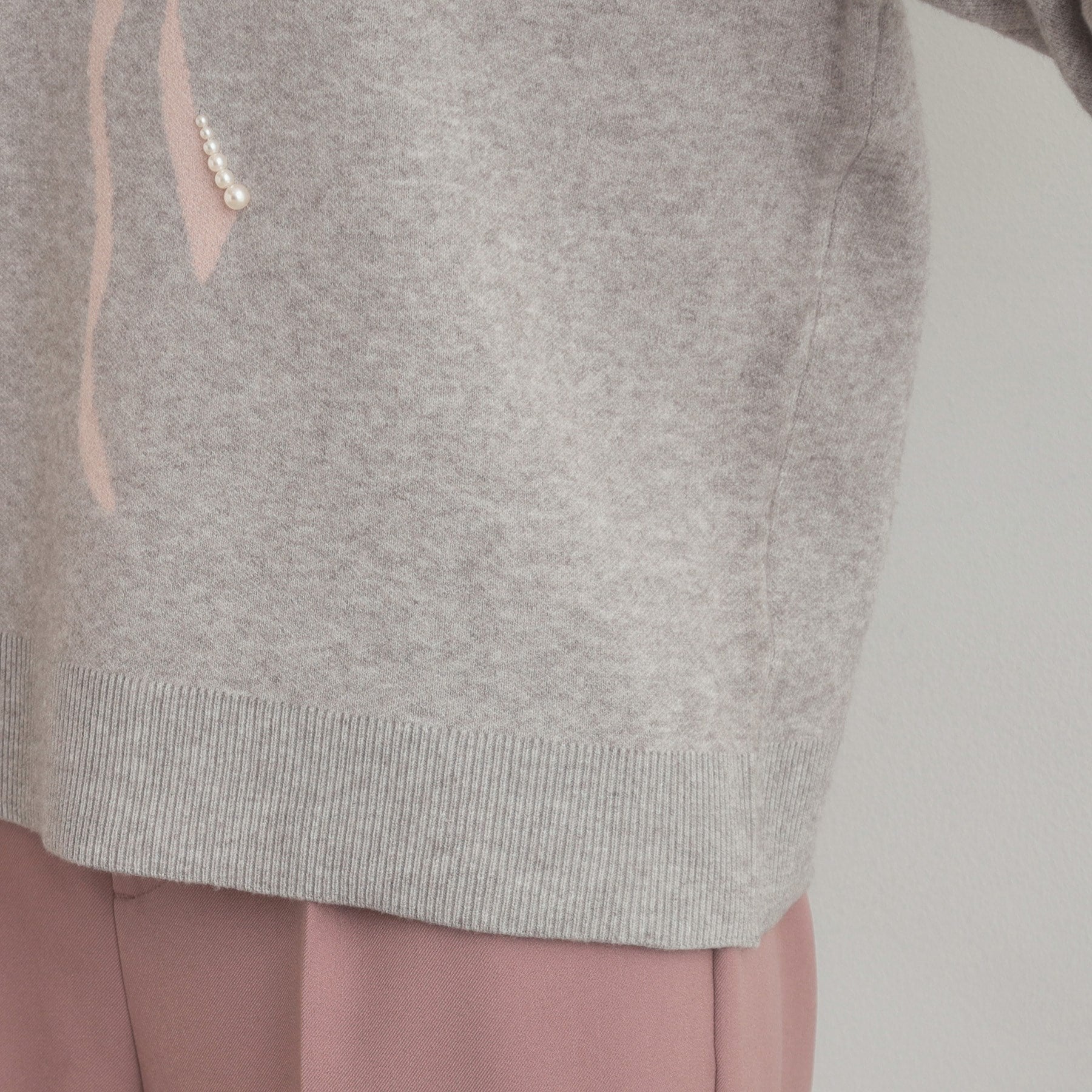 クチュール ブローチ Couture Brooch リボンジャガードニットトップス （オフホワイト(103)） オフホワイト(103)