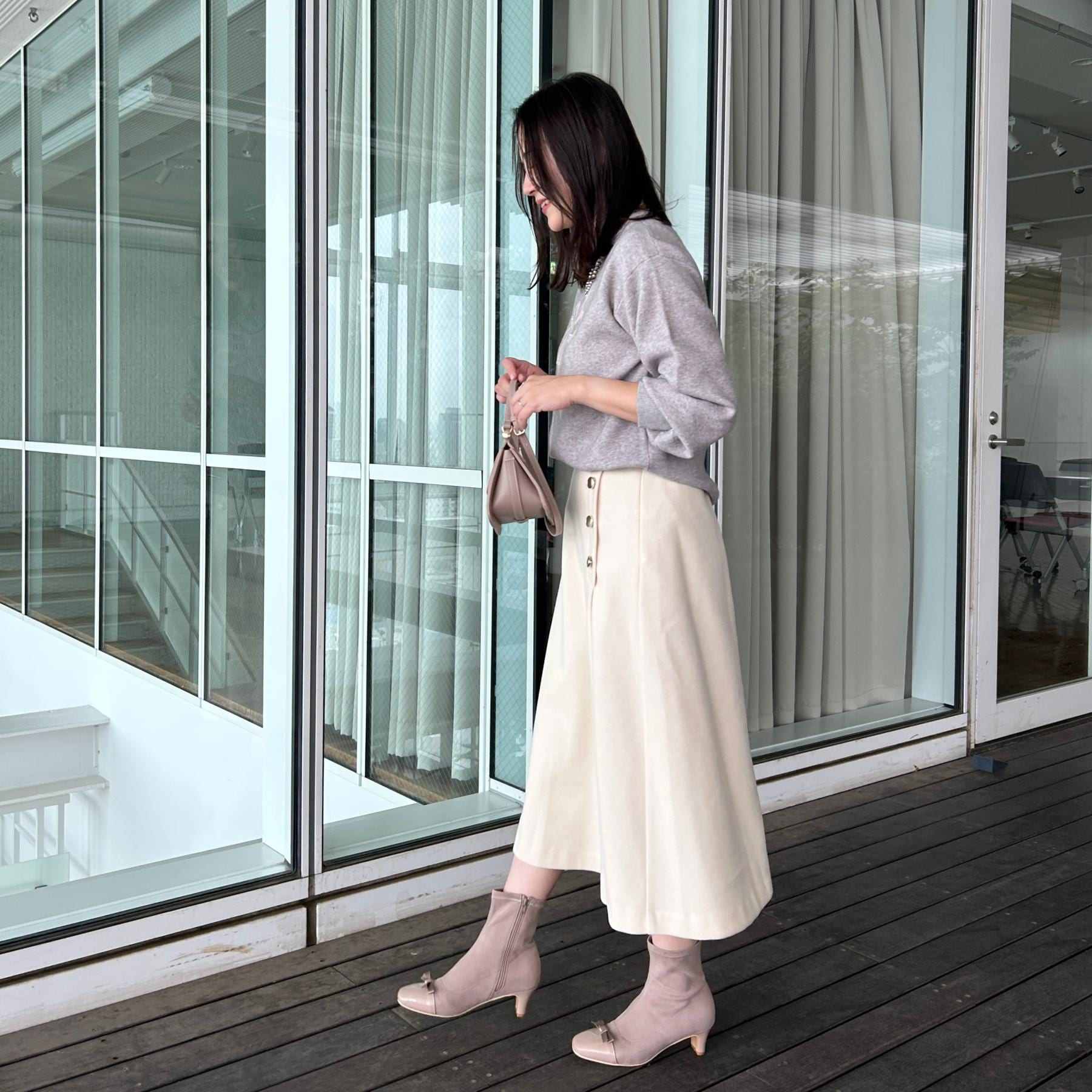 クチュール ブローチ Couture Brooch リボンジャガードニットトップス （オフホワイト(103)） オフホワイト(103)