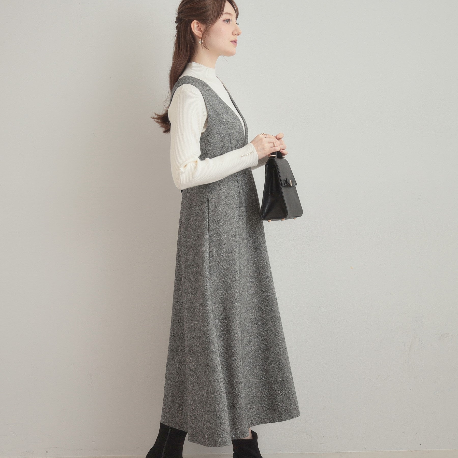 クチュール ブローチ Couture Brooch ラメツイードジャンパースカート （ブラック(019)） ブラック(019)