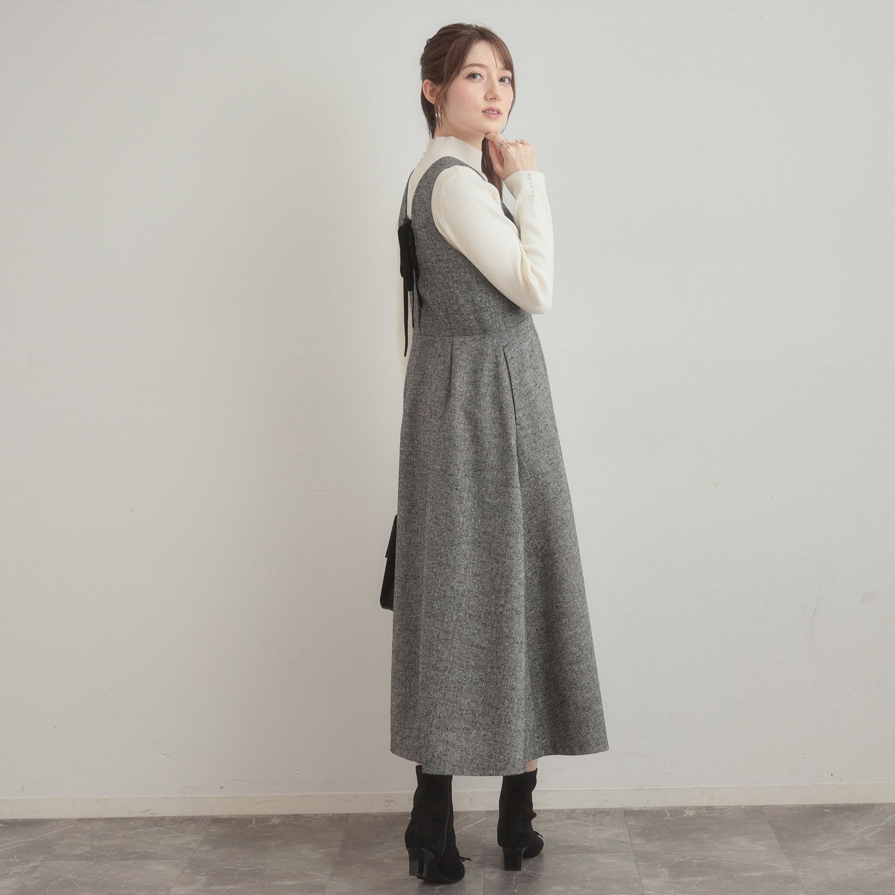 クチュール ブローチ Couture Brooch ラメツイードジャンパースカート （ブラック(019)） ブラック(019)