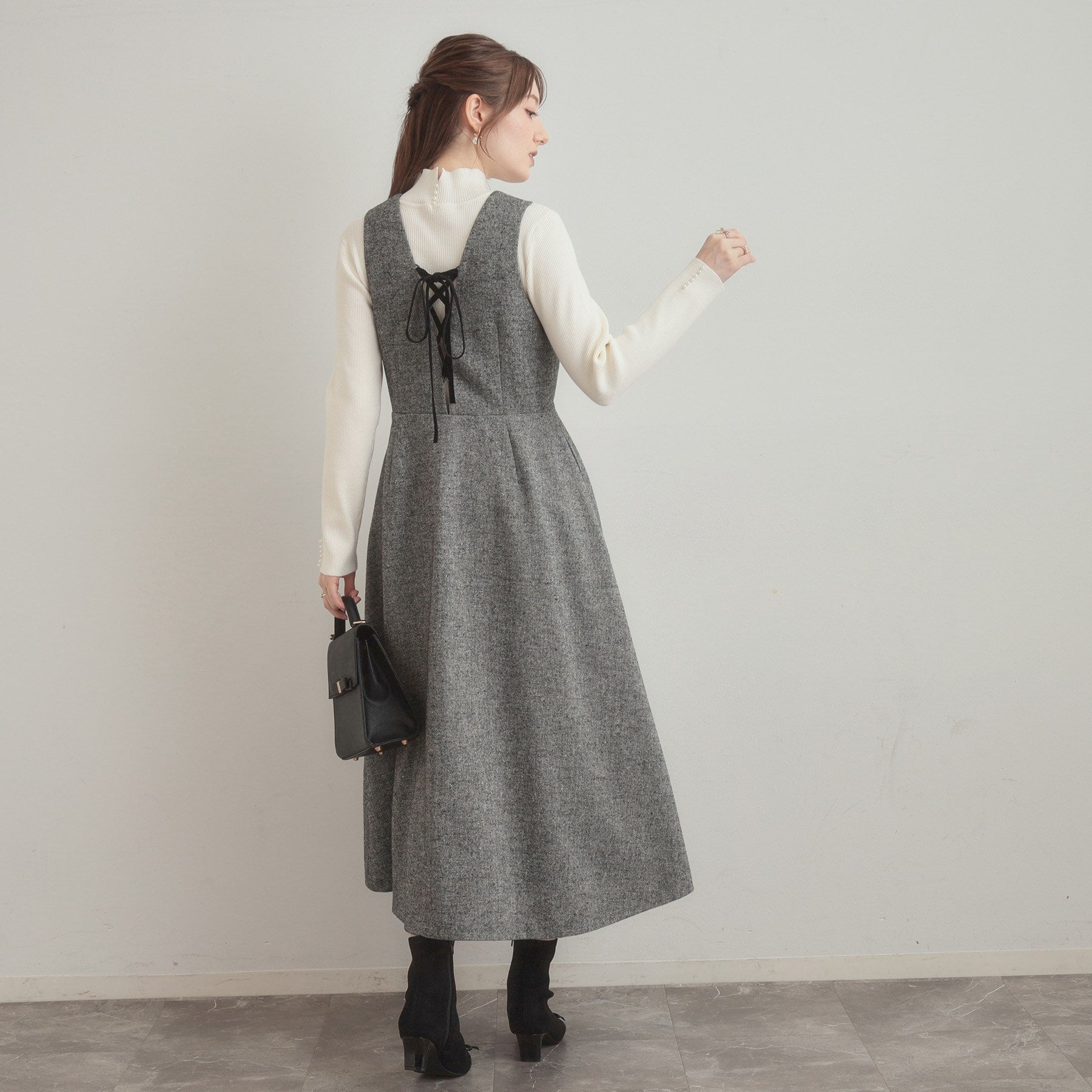 クチュール ブローチ Couture Brooch ラメツイードジャンパースカート （ブラック(019)） ブラック(019)