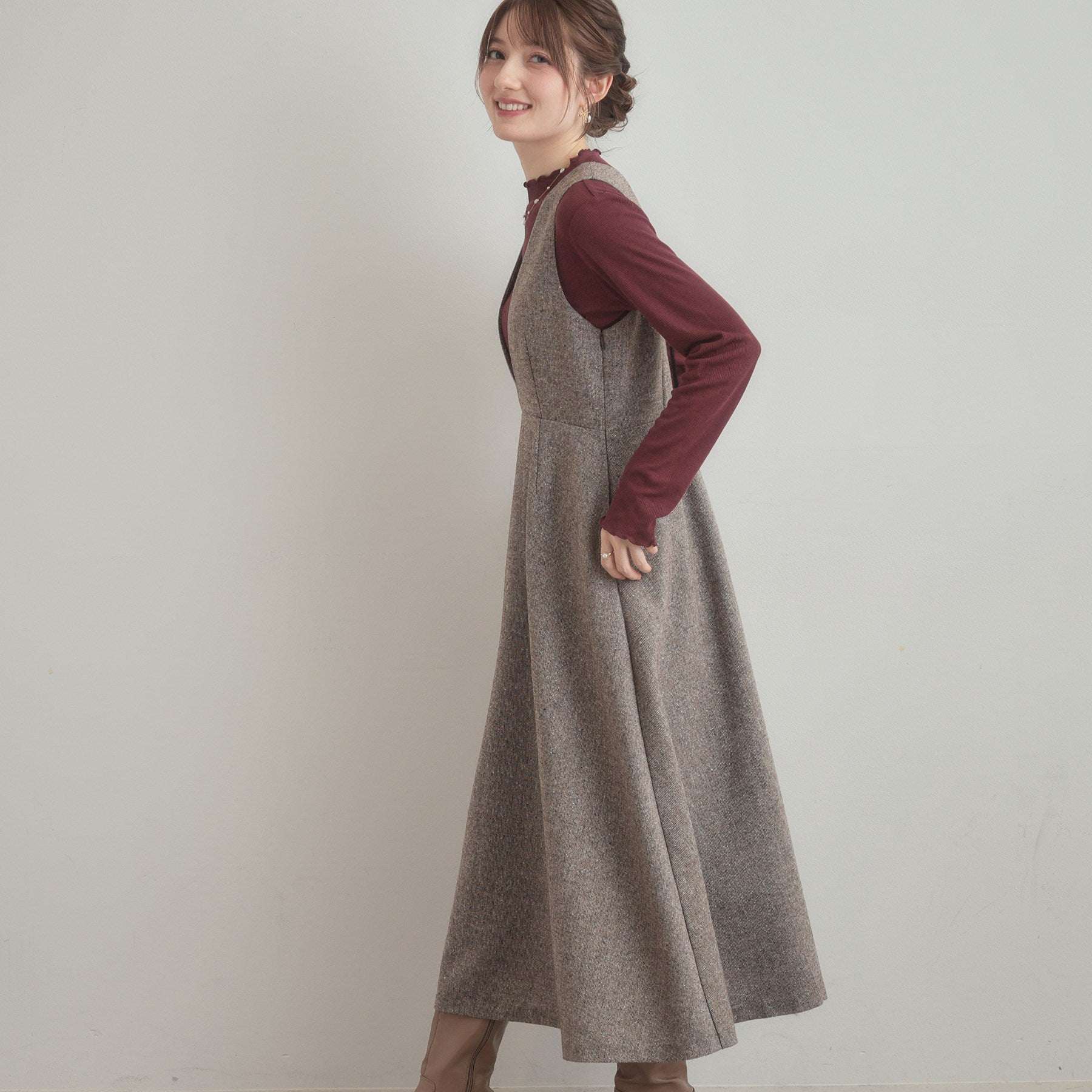 クチュール ブローチ Couture Brooch ラメツイードジャンパースカート （ブラック(019)） ブラック(019)