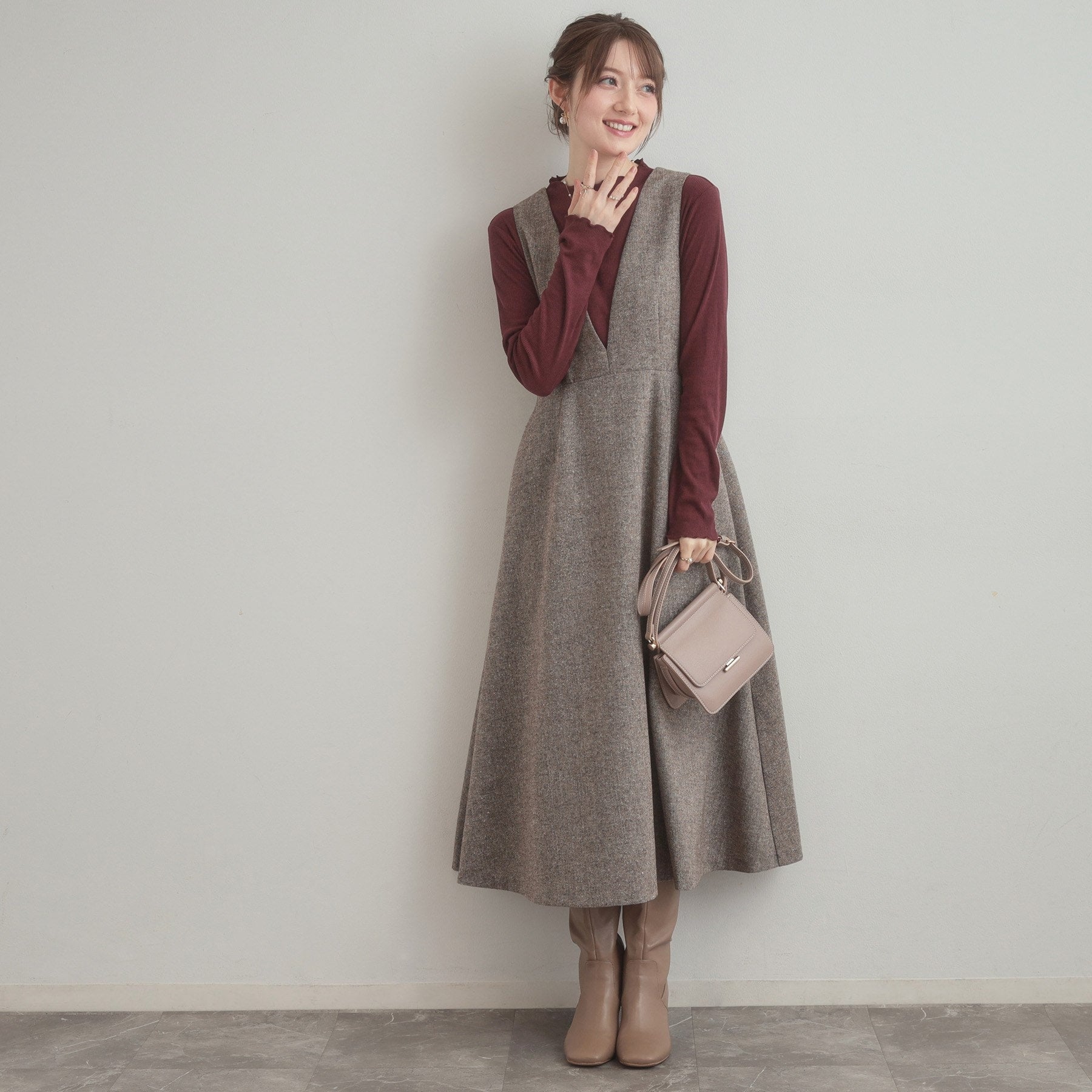 クチュール ブローチ Couture Brooch ラメツイードジャンパースカート （ブラック(019)） ブラック(019)