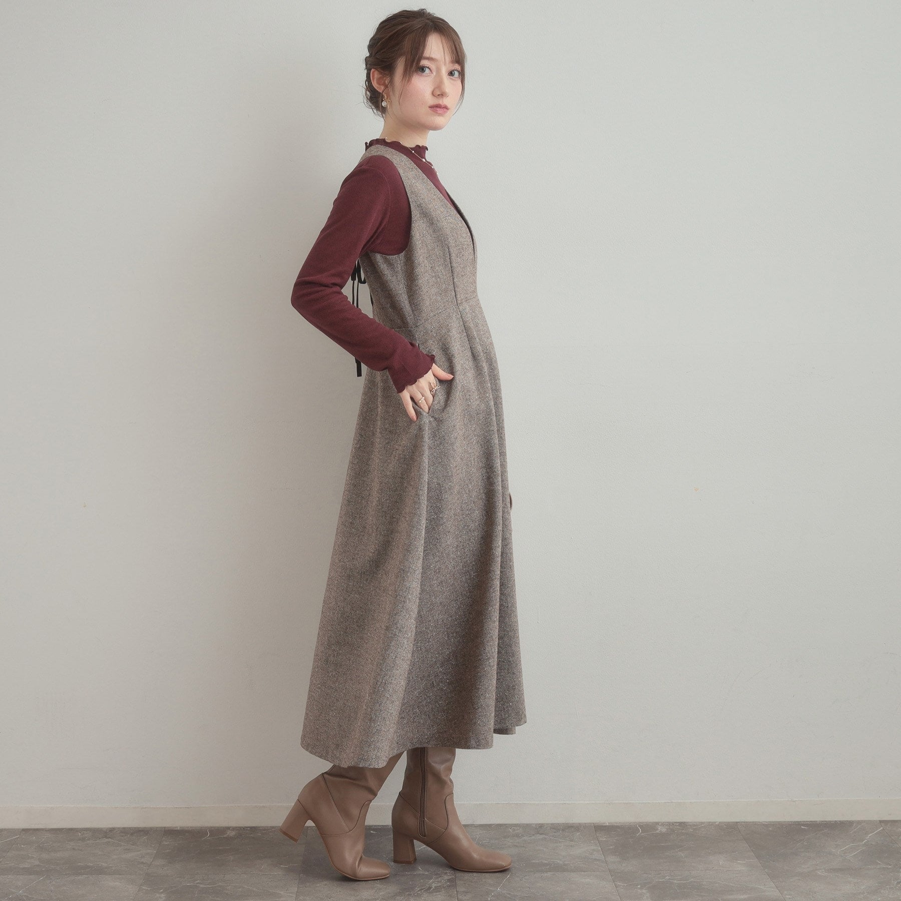 クチュール ブローチ Couture Brooch ラメツイードジャンパースカート （ブラック(019)） ブラック(019)