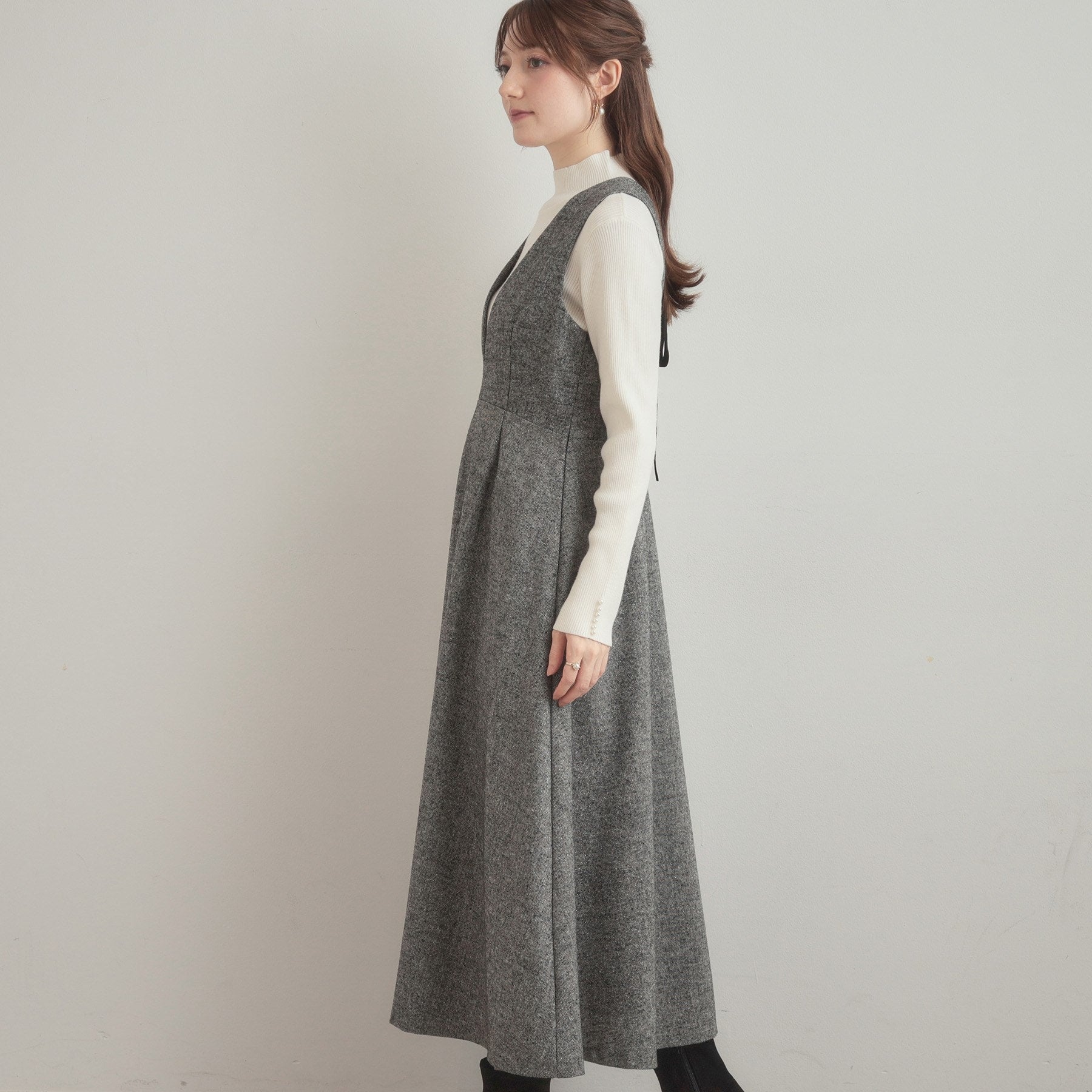 クチュール ブローチ Couture Brooch ラメツイードジャンパースカート （ブラック(019)） ブラック(019)