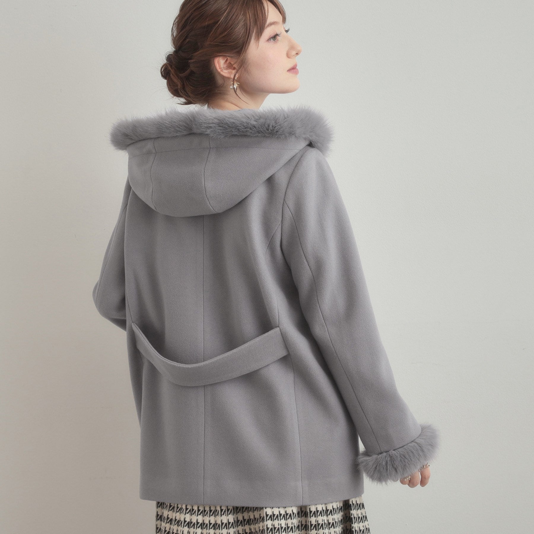 クチュール ブローチ Couture Brooch フードファーハーフ丈コート （モカブラウン(042)） モカブラウン(042)