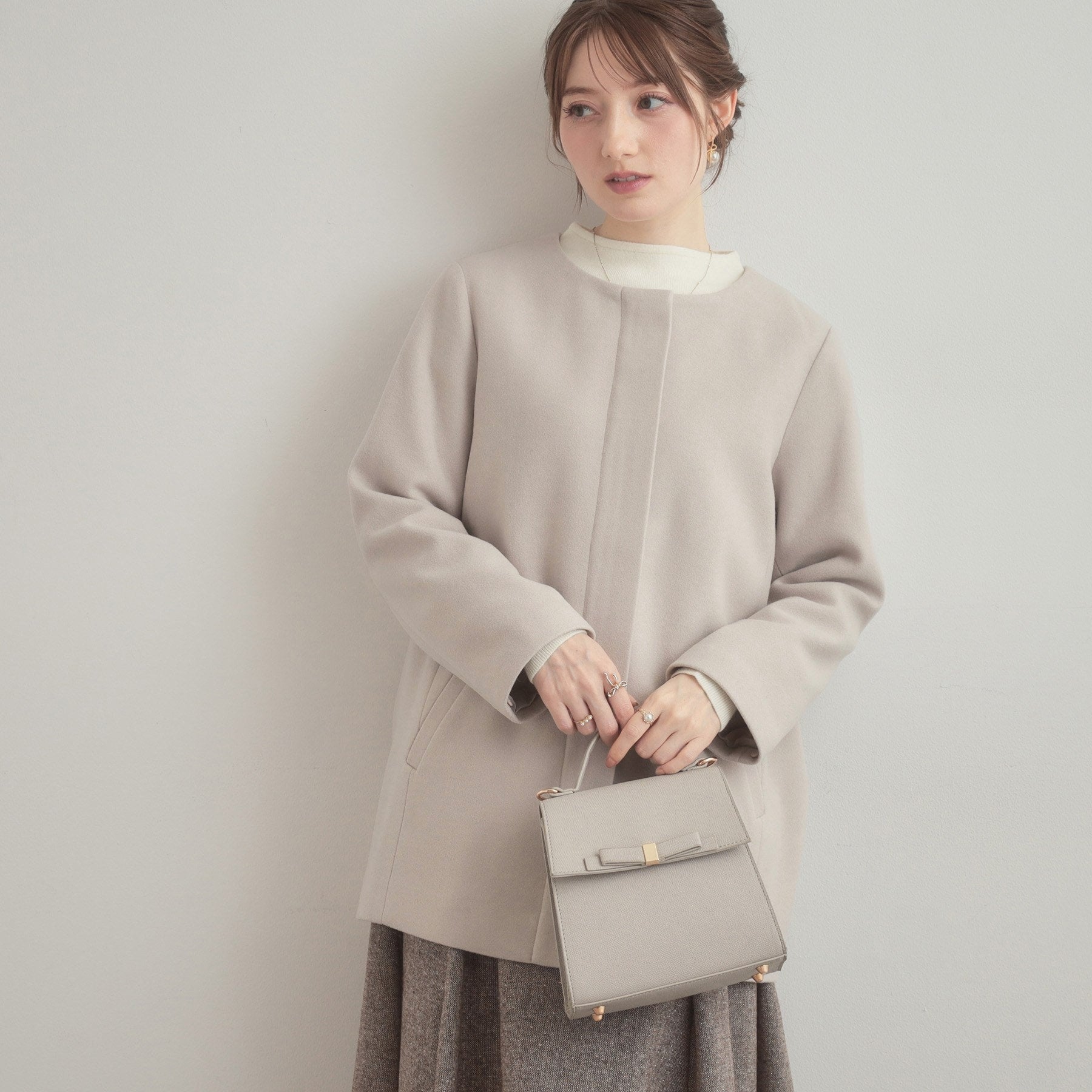 クチュール ブローチ Couture Brooch フードファーハーフ丈コート （モカブラウン(042)） モカブラウン(042)