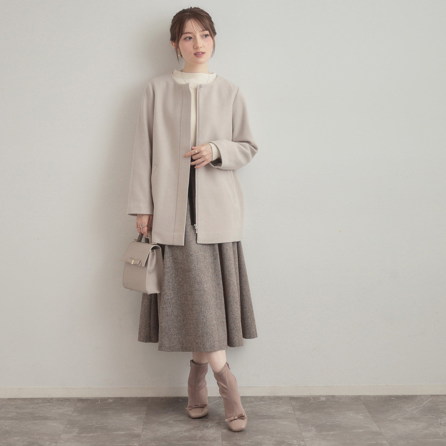 クチュール ブローチ Couture Brooch フードファーハーフ丈コート （モカブラウン(042)） モカブラウン(042)