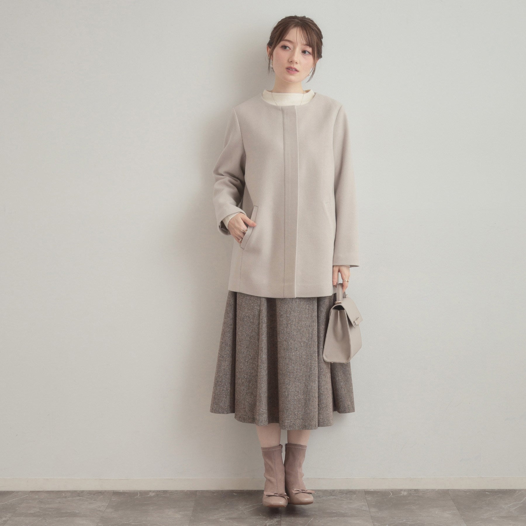 クチュール ブローチ Couture Brooch フードファーハーフ丈コート （モカブラウン(042)） モカブラウン(042)