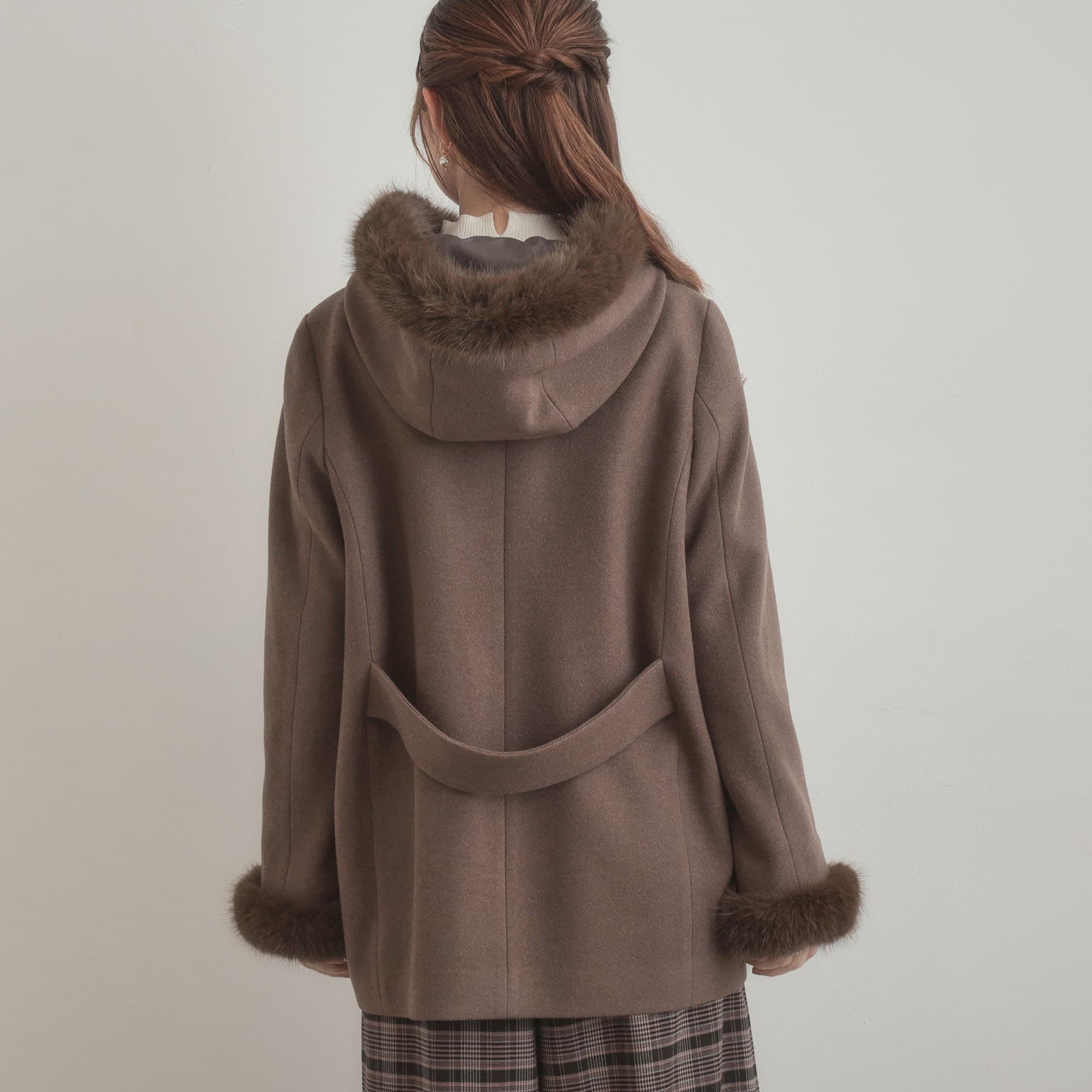 クチュール ブローチ Couture Brooch フードファーハーフ丈コート （モカブラウン(042)） モカブラウン(042)