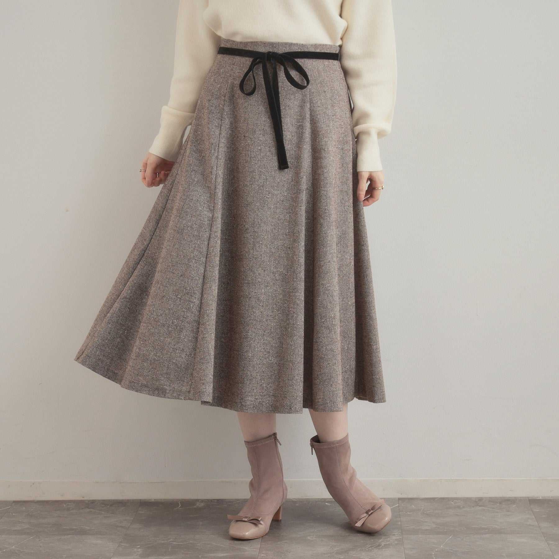 クチュール ブローチ Couture Brooch ラメツイードフレアスカート （ブラウン(044)） ブラウン(044)