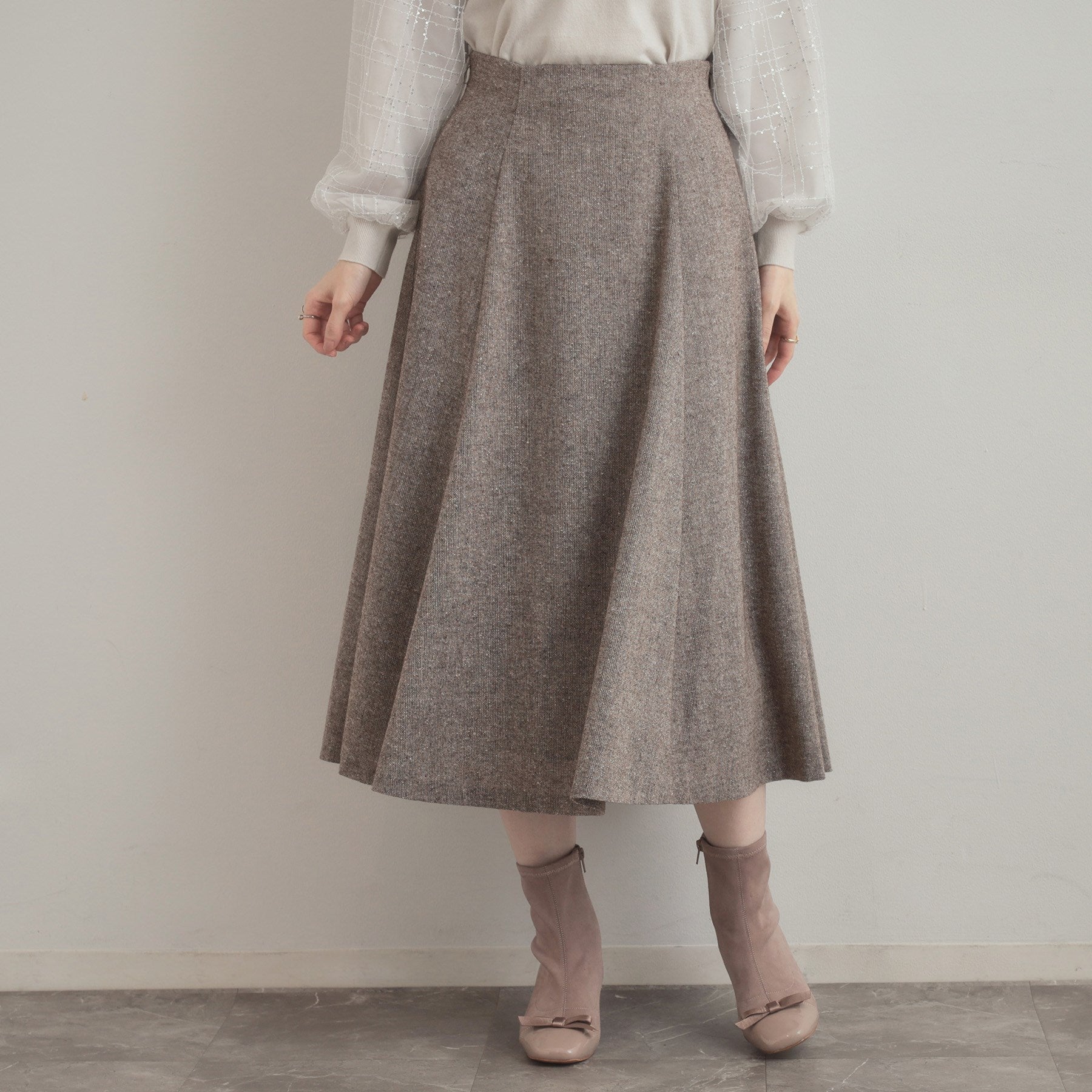 クチュール ブローチ Couture Brooch ラメツイードフレアスカート （ブラウン(044)） ブラウン(044)