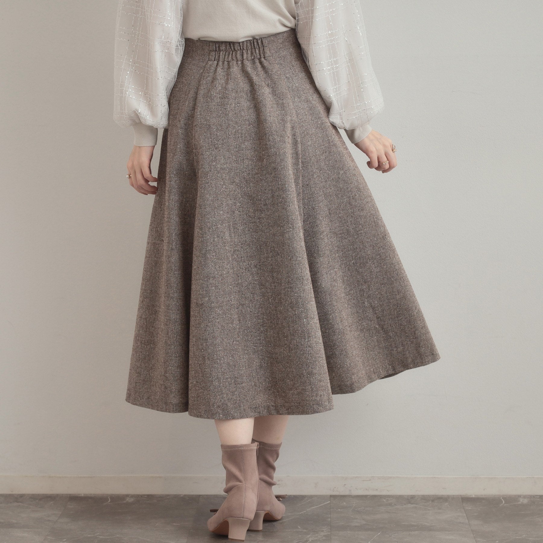 クチュール ブローチ Couture Brooch ラメツイードフレアスカート （ブラウン(044)） ブラウン(044)