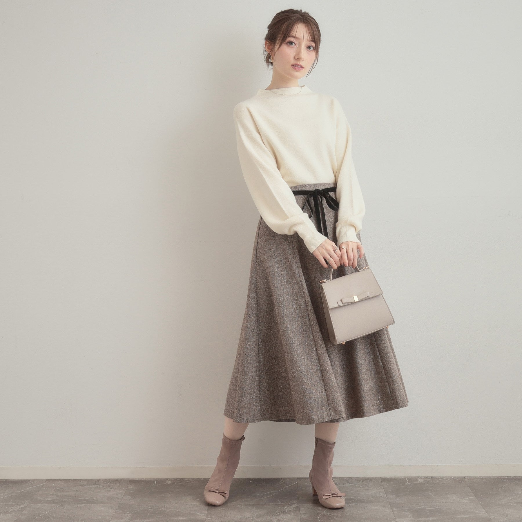 クチュール ブローチ Couture Brooch ラメツイードフレアスカート （ブラウン(044)） ブラウン(044)