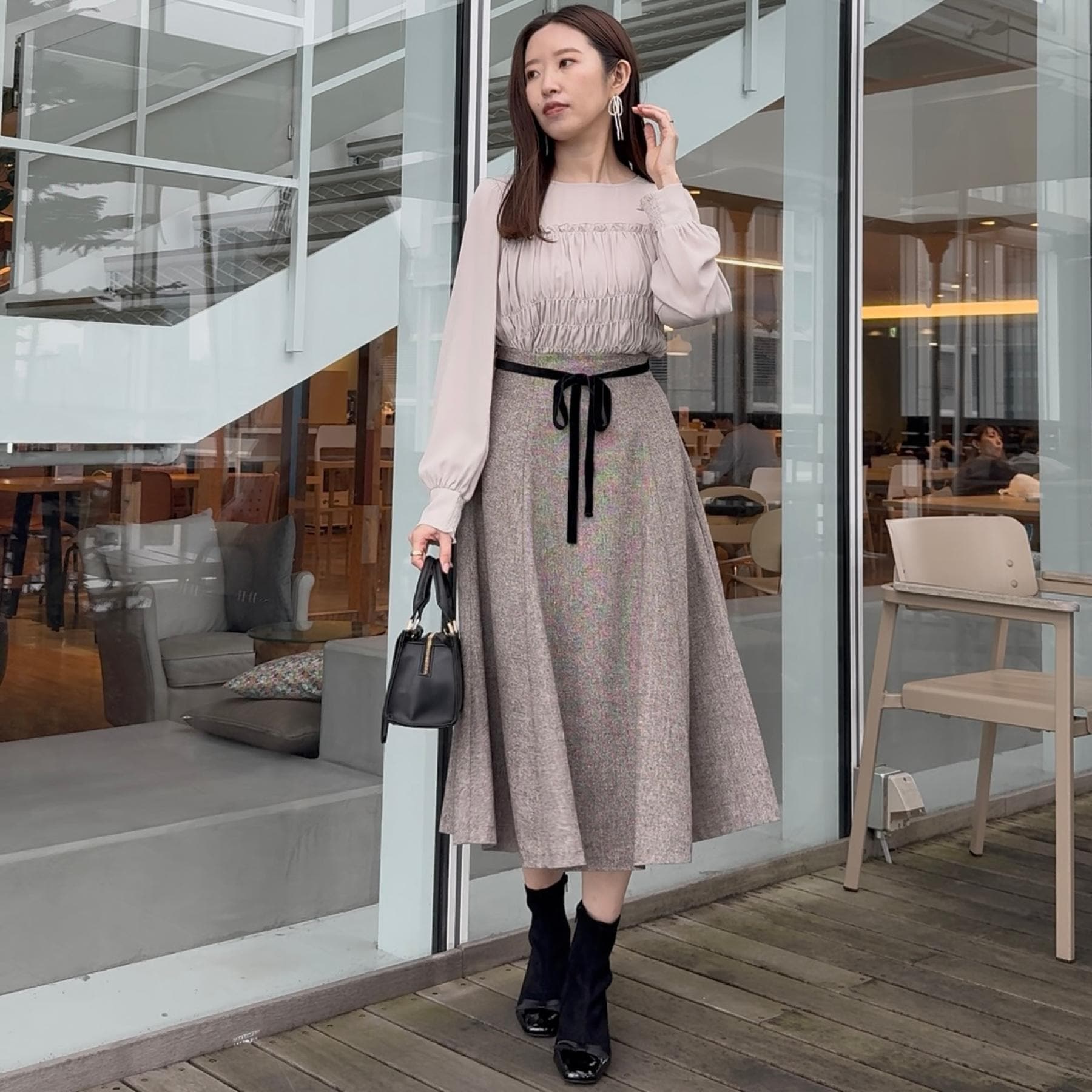 クチュール ブローチ Couture Brooch ラメツイードフレアスカート （ブラウン(044)） ブラウン(044)