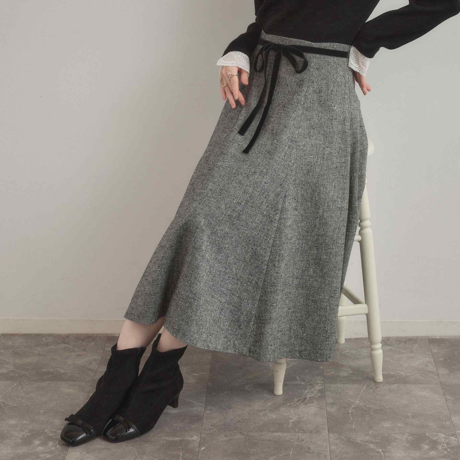 クチュール ブローチ Couture Brooch ラメツイードフレアスカート （ブラック(019)） ブラック(019)