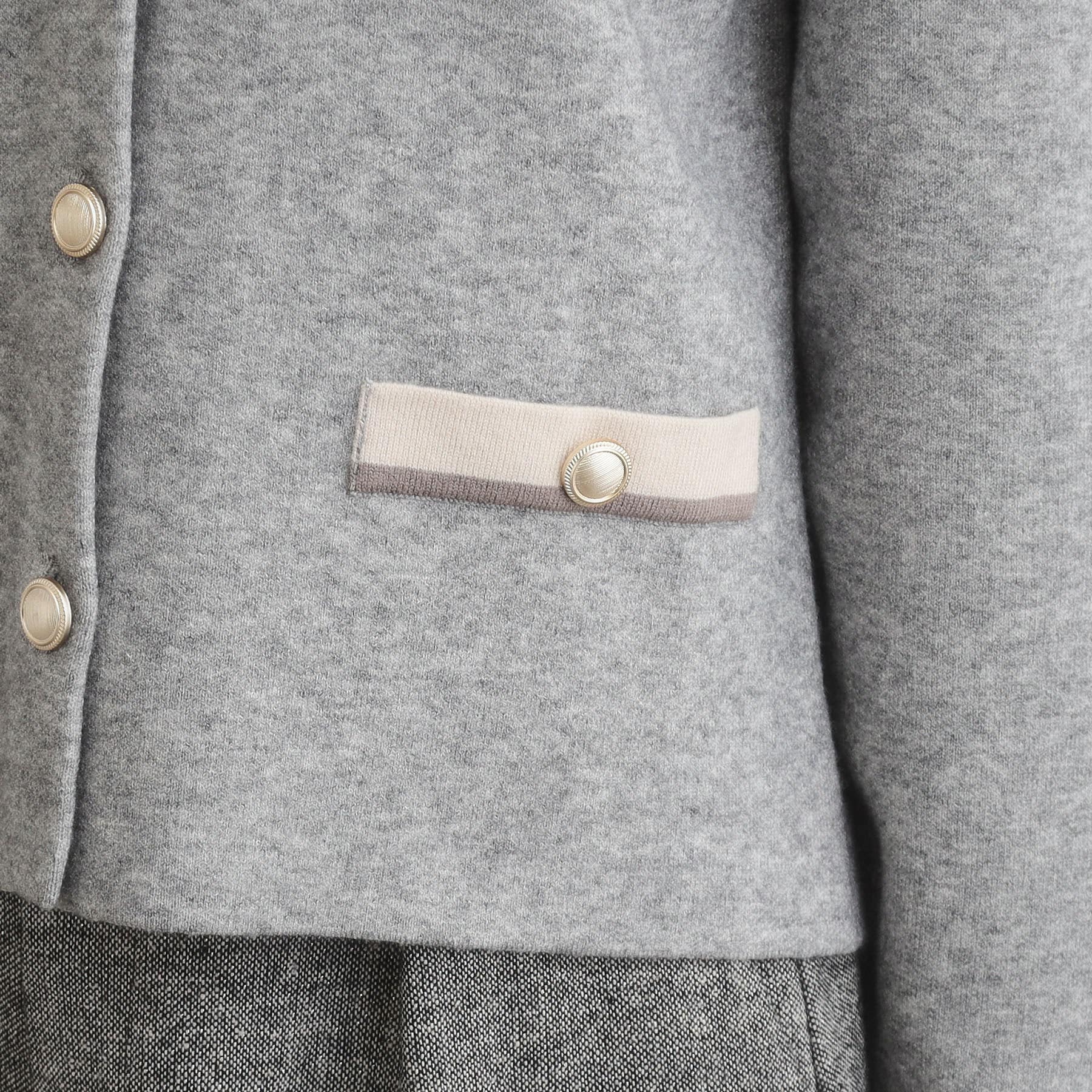 クチュール ブローチ Couture Brooch 【通勤・大人上品】ムースタッチジャカード 配色スカラカーディ （ブラック(019)） ブラック(019)